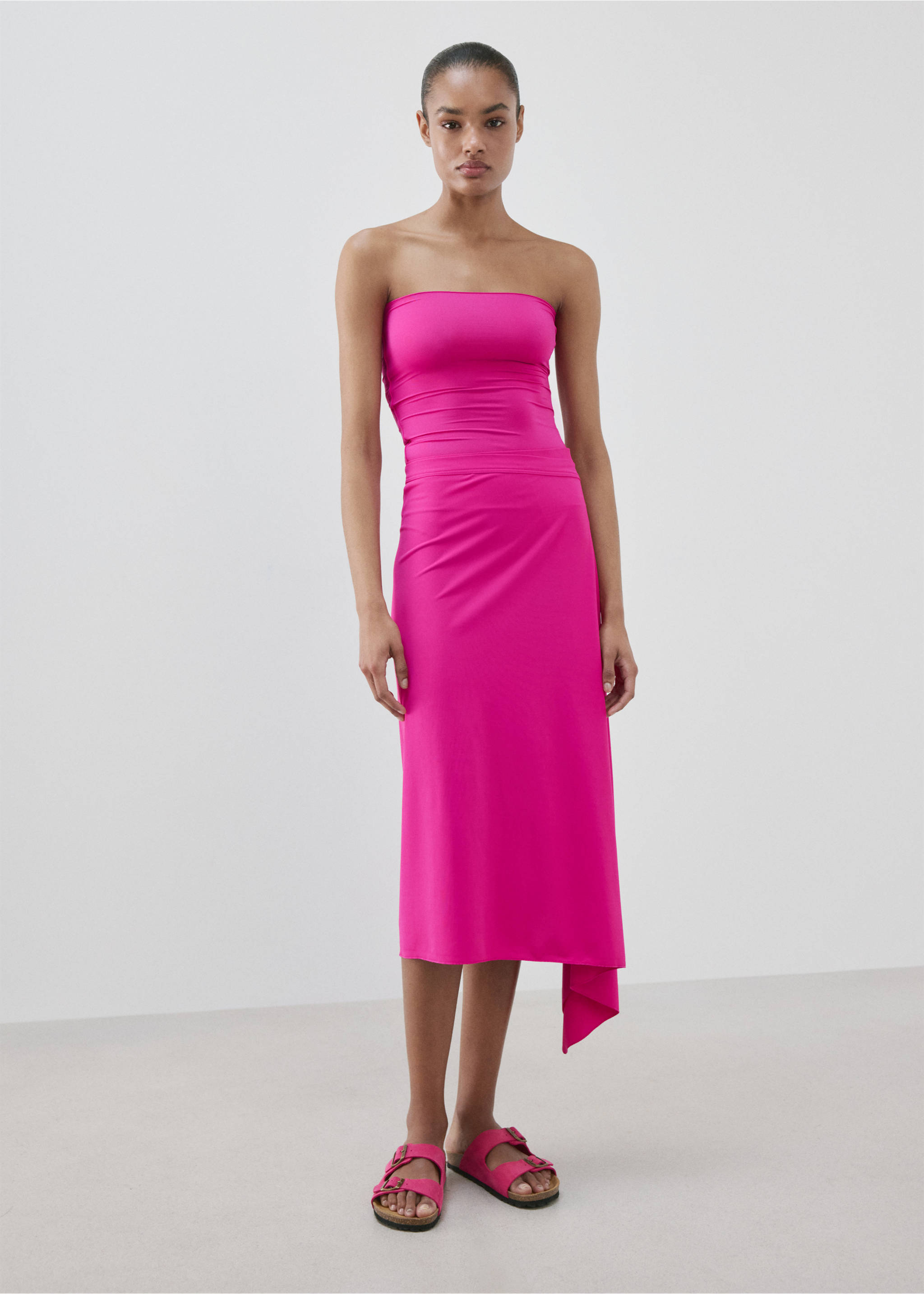 Fitted bandeau top - General plane, Fuchsia. Ref: 27065995-00.