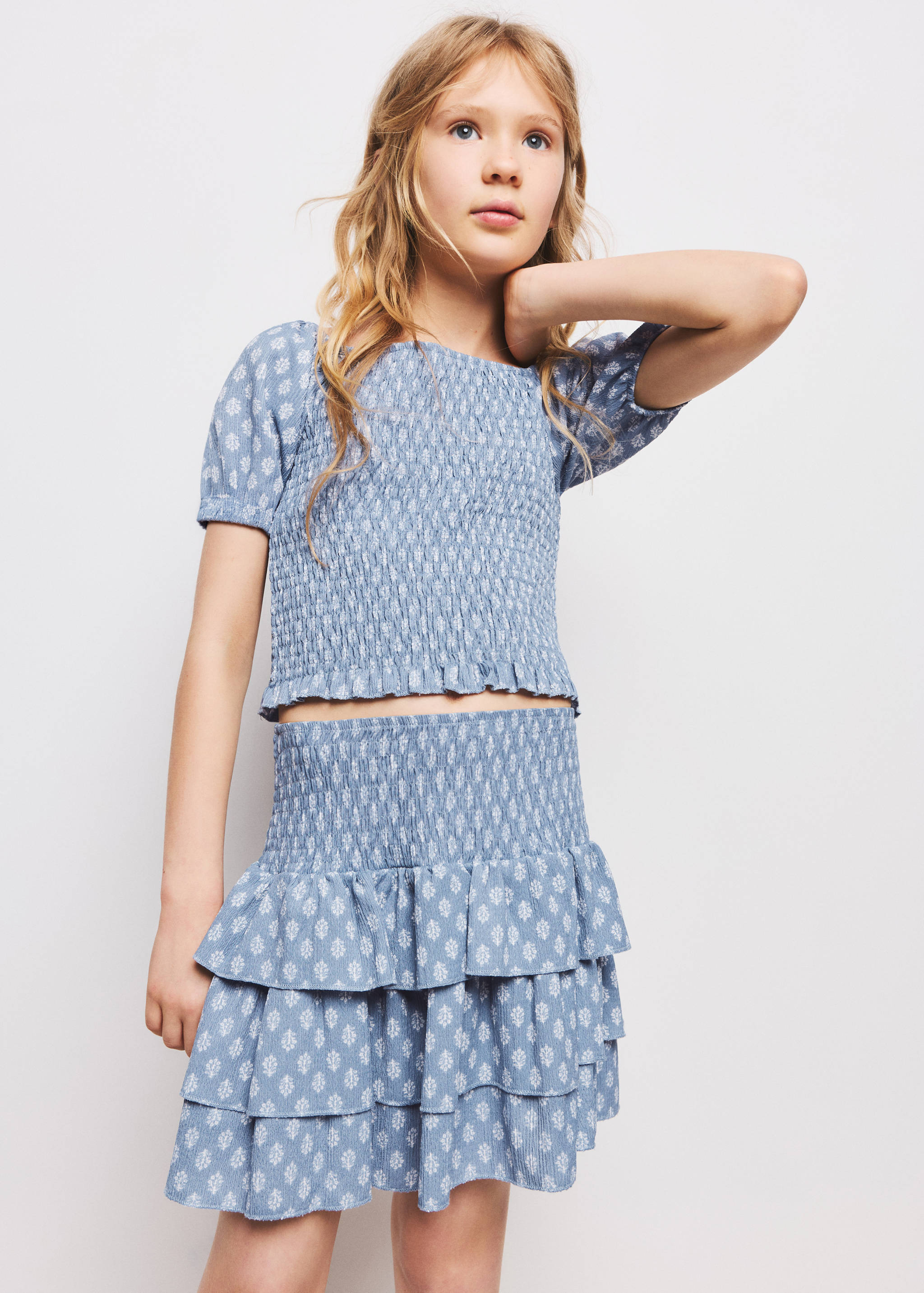 Printed ruffle skirt - Details of the article 1