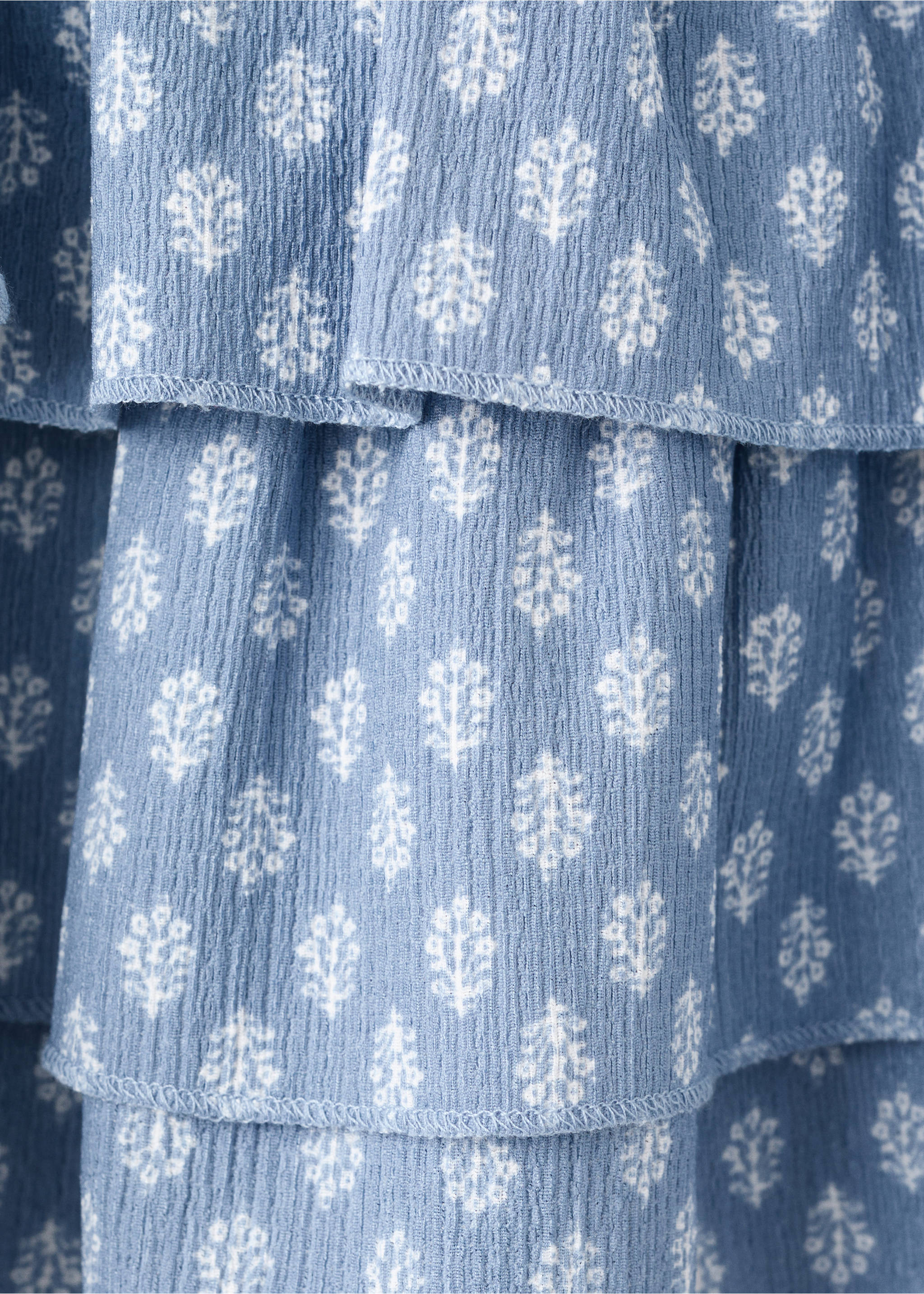 Printed ruffle skirt - Details of the article 0, Blue. Ref: 27065996-00.