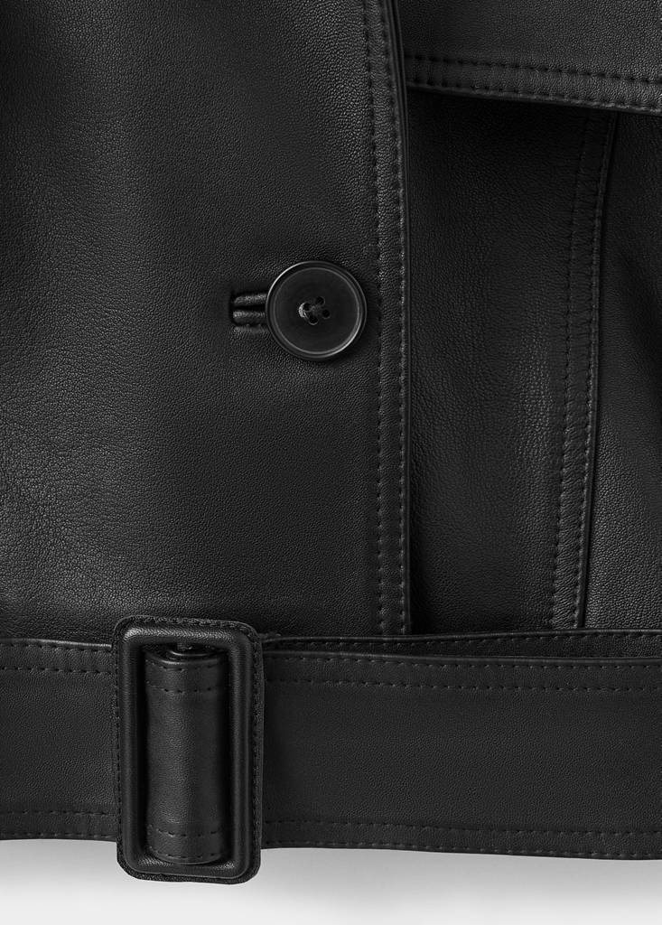 Leather jacket belt — Black