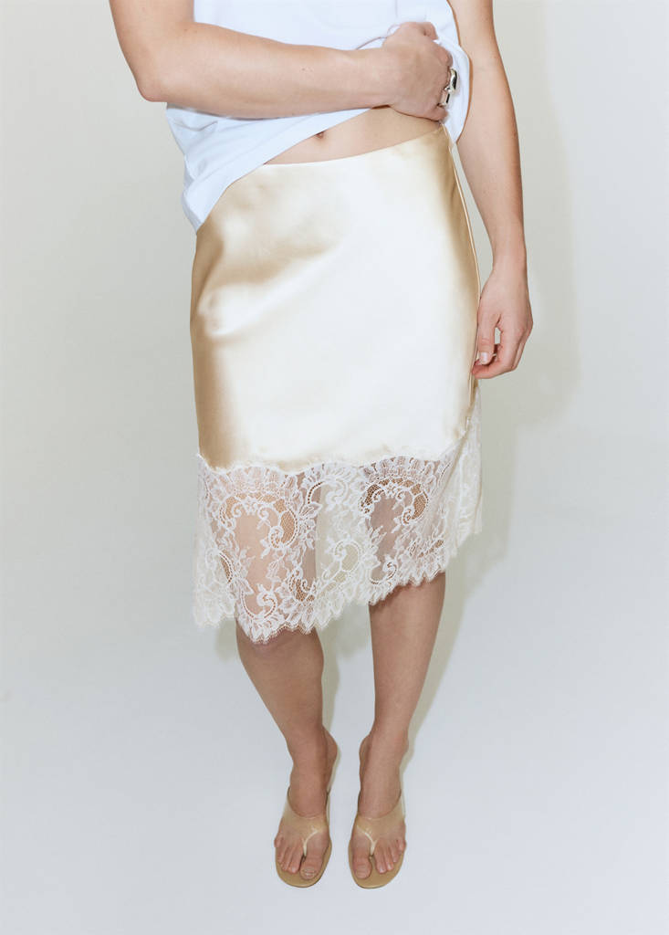 Lingerie-style lace skirt