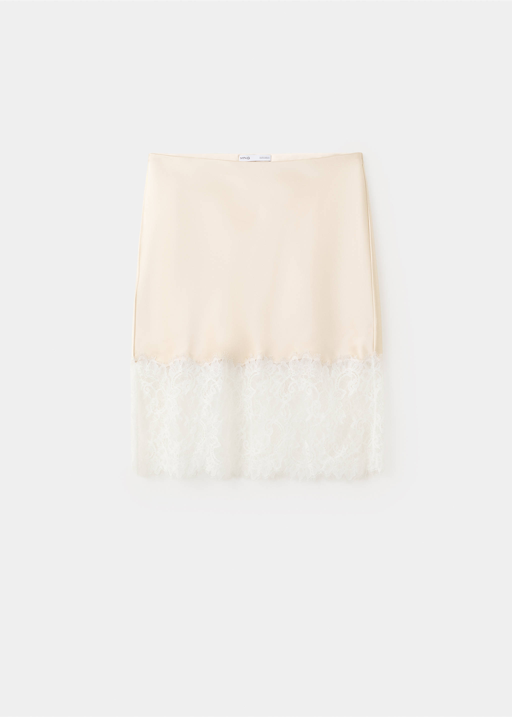 Lace slip skirt - Article without model, Beige. Ref: 27065999-00.