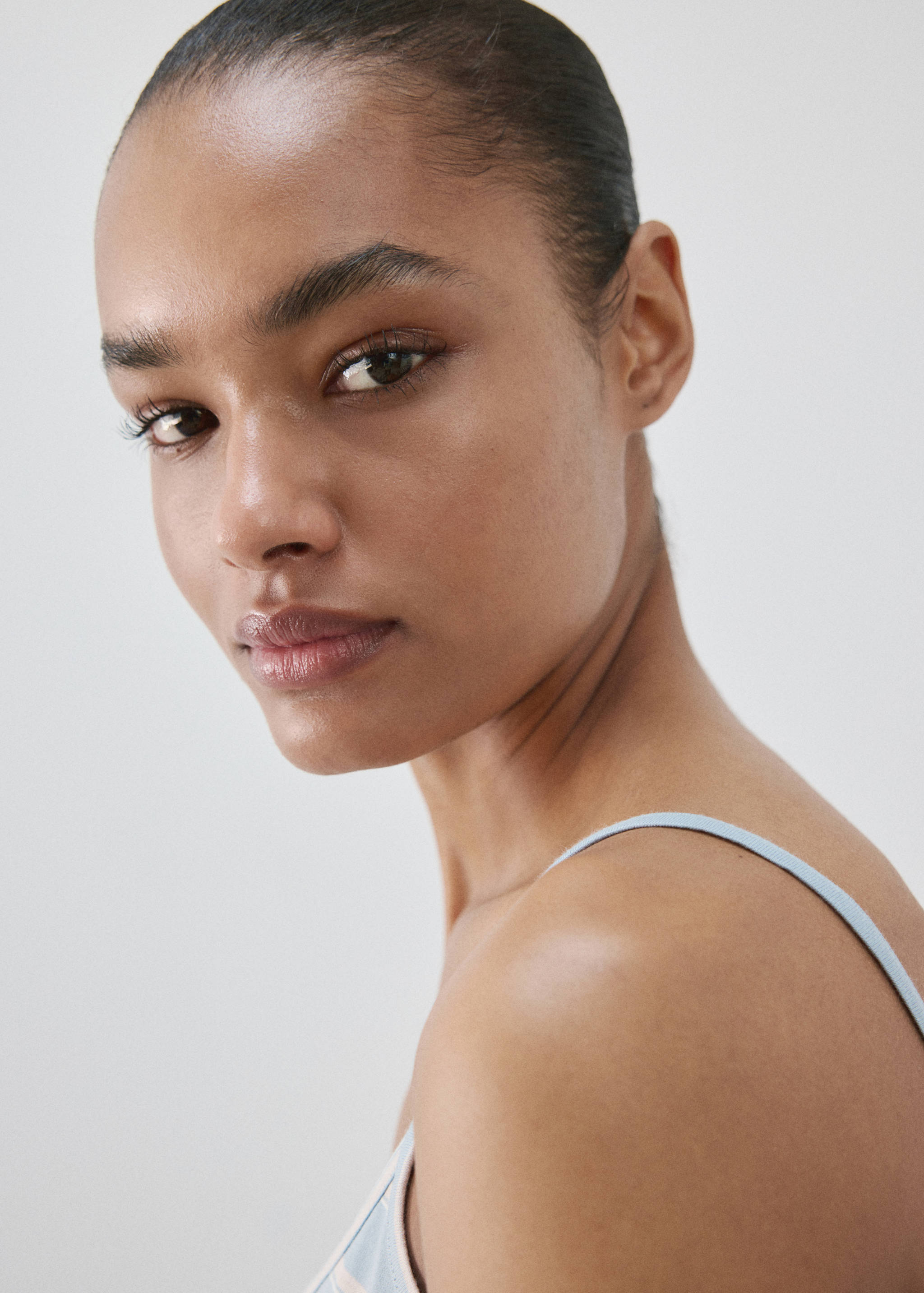 Striped cotton nightdress - Details of the article 1