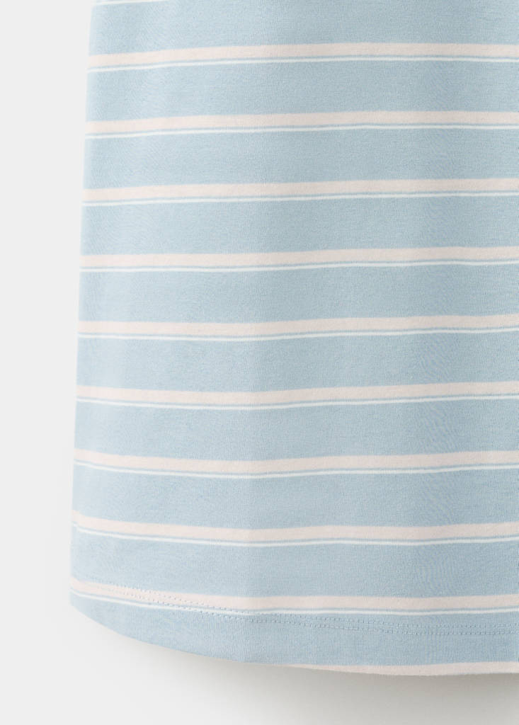 Striped cotton nightdress — Blue