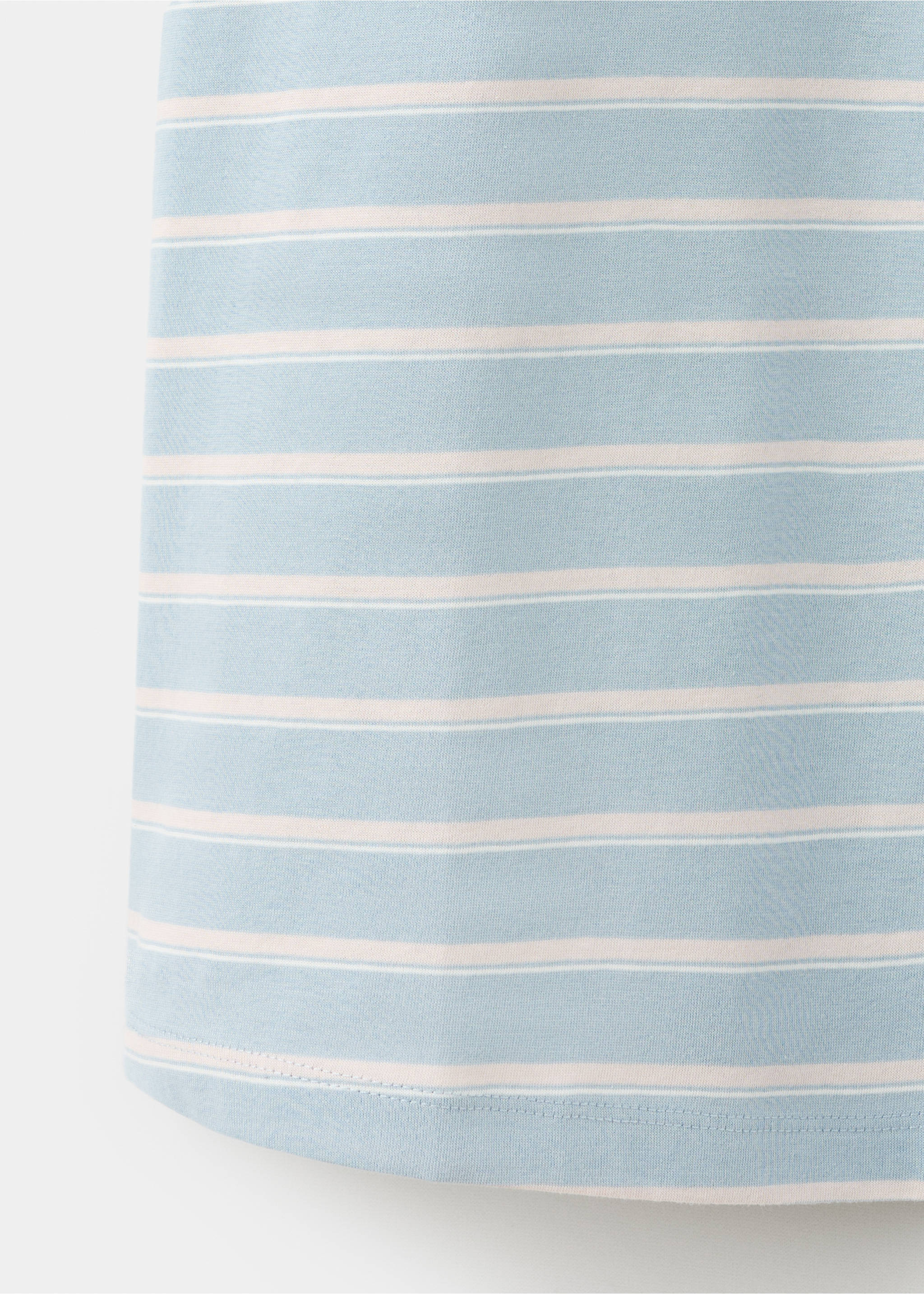 Striped cotton nightdress - Details of the article 8, Blue. Ref: 27066002-00.