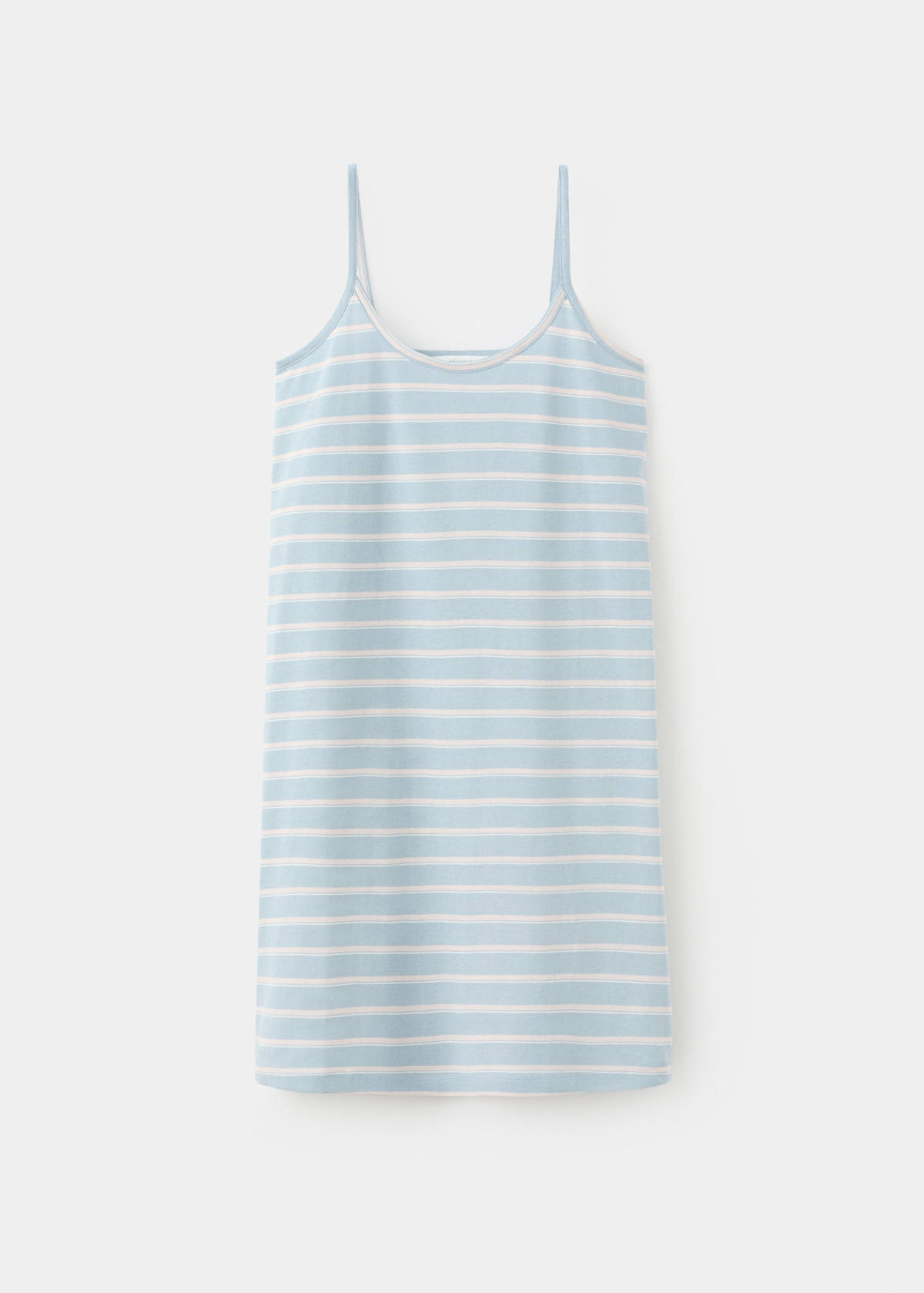 Striped cotton nightdress — Blue
