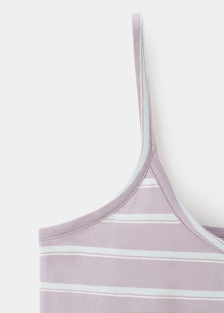 Striped cotton nightdress — Purple