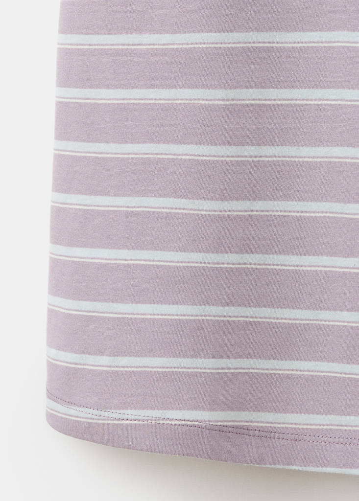 Striped cotton nightdress — Purple