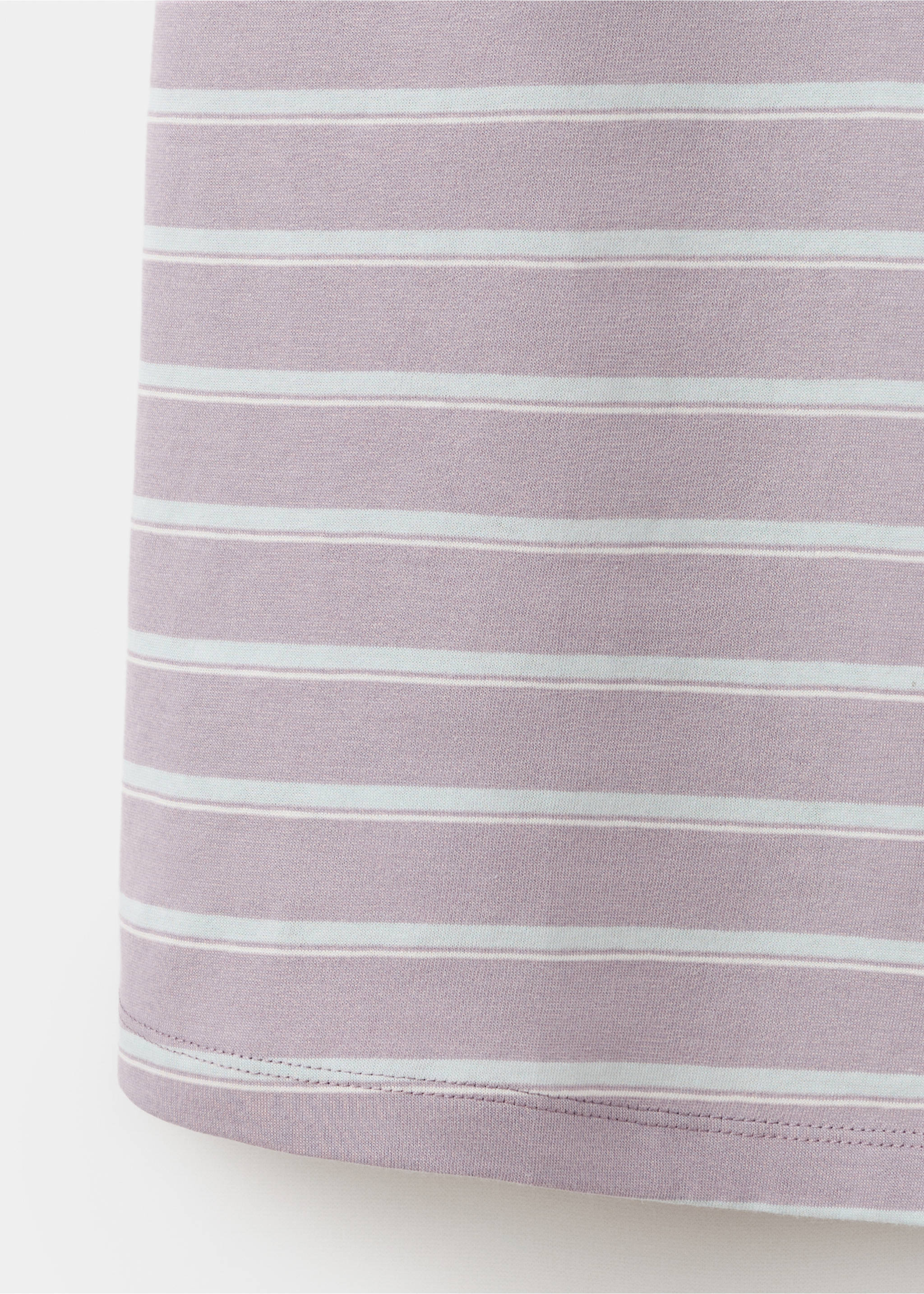 Striped cotton nightdress - Details of the article 0, Purple. Ref: 27066002-00.