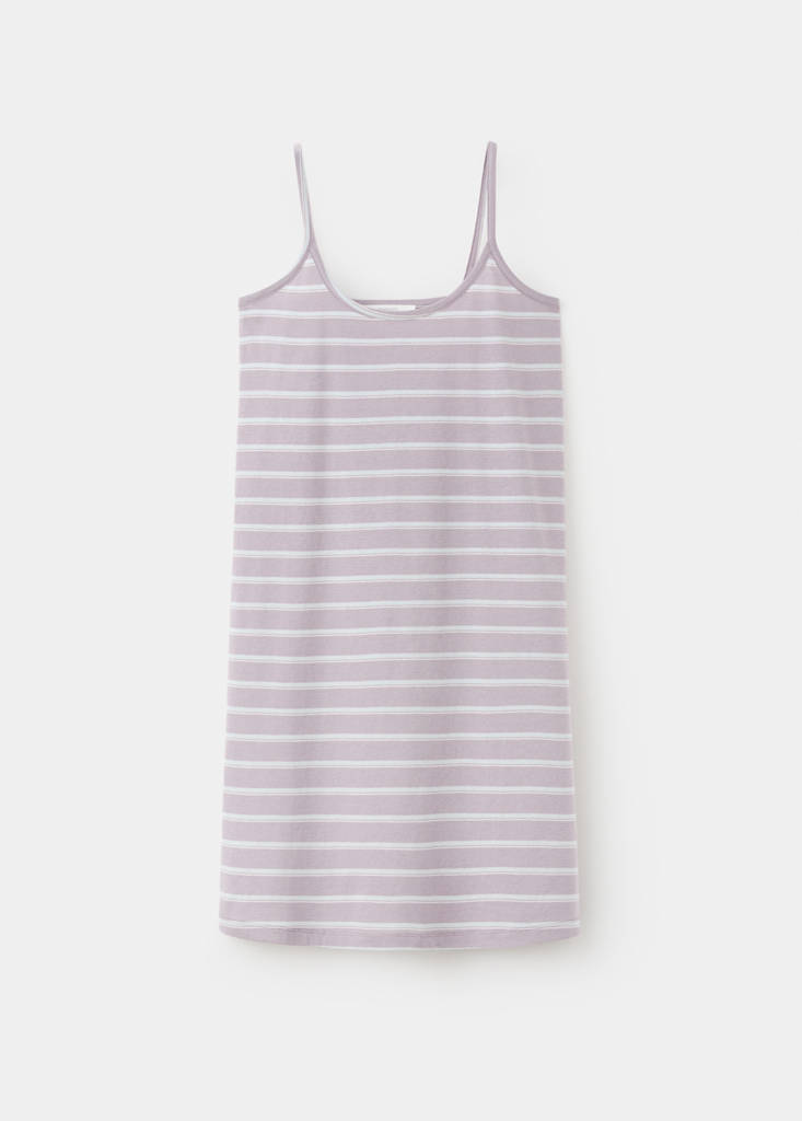 Striped cotton nightdress — Purple
