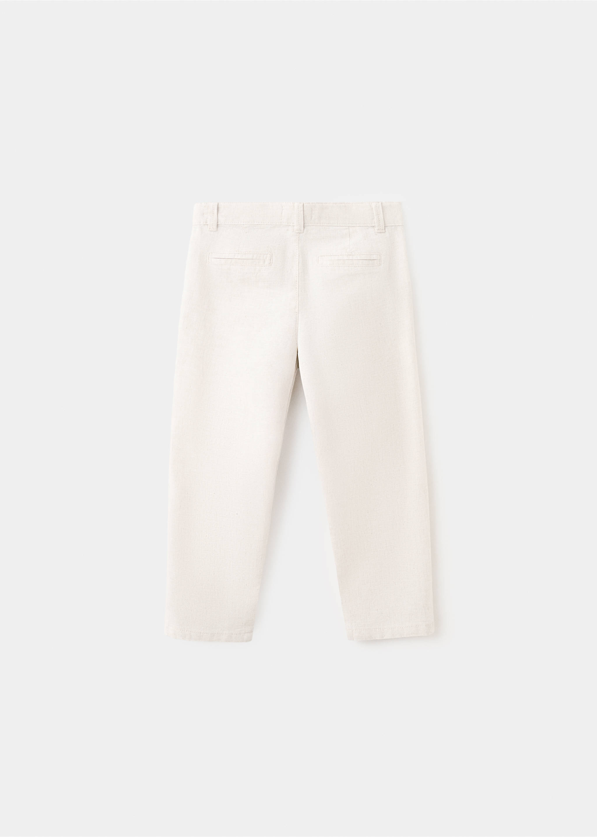 Pantalón recto lino - Reverso del artículo, Arena. Ref: 27066339-00.