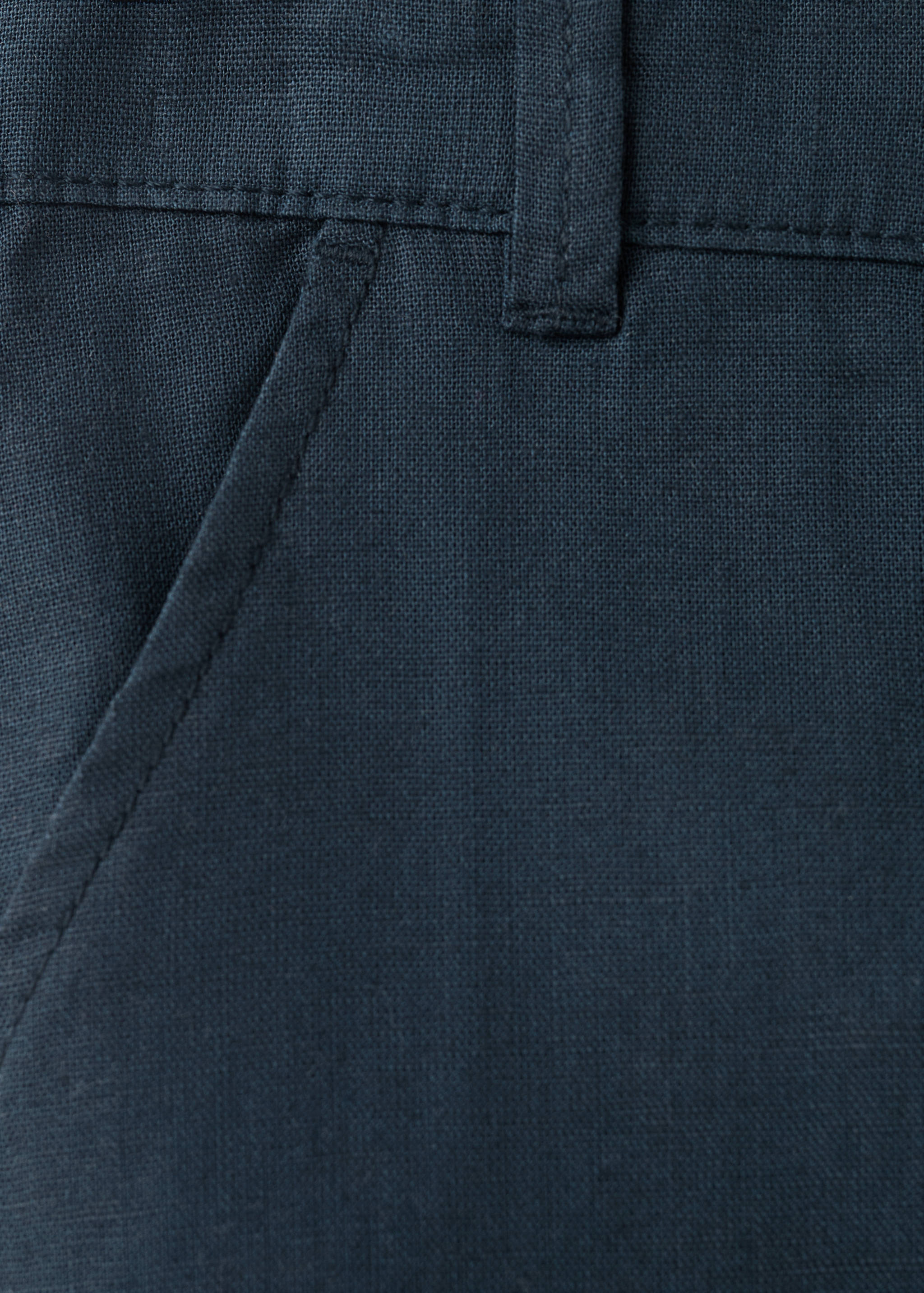 Straight linen-blend trousers - Details of the article 0