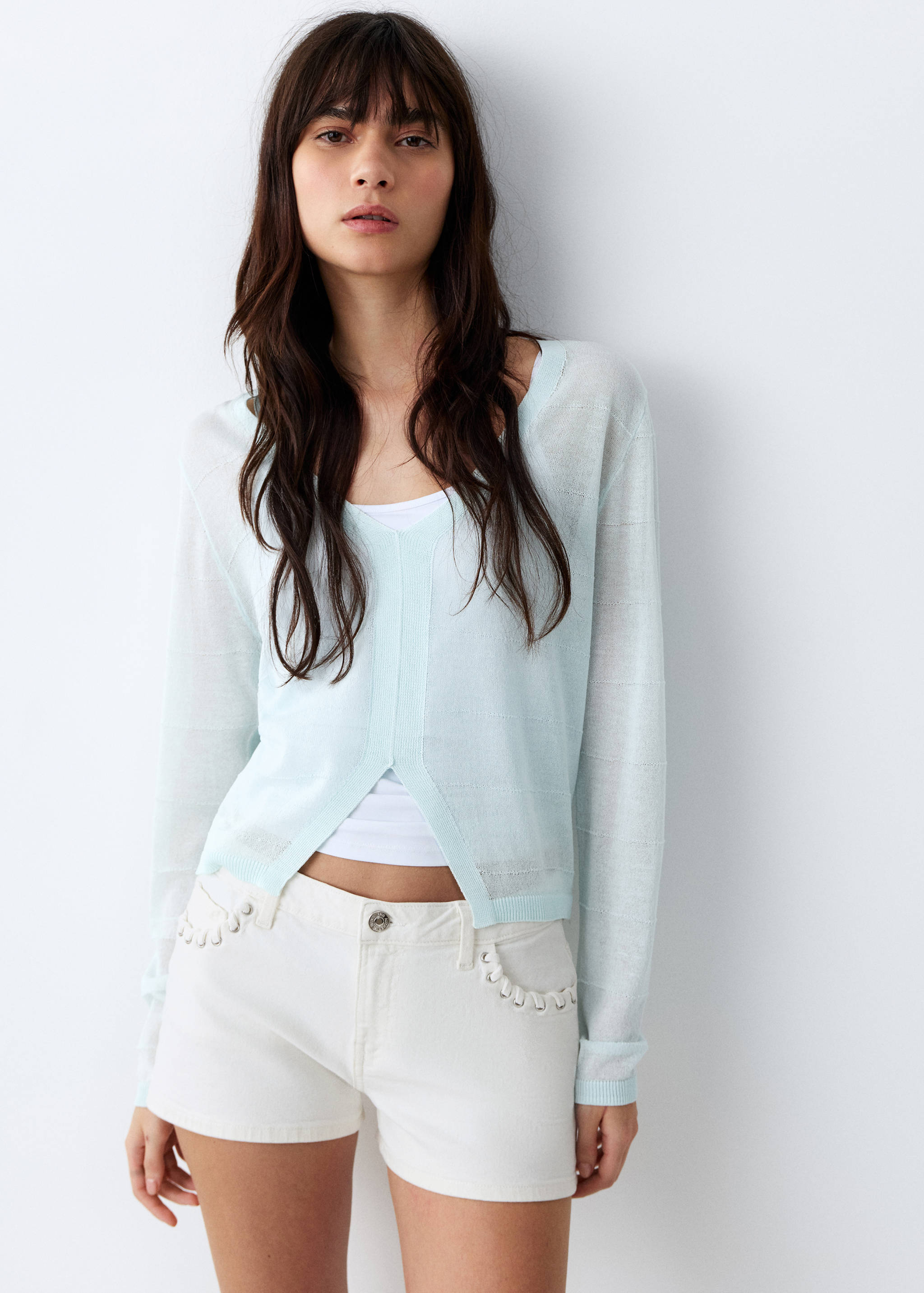 Mini shorts with decorative details - Details of the article 1