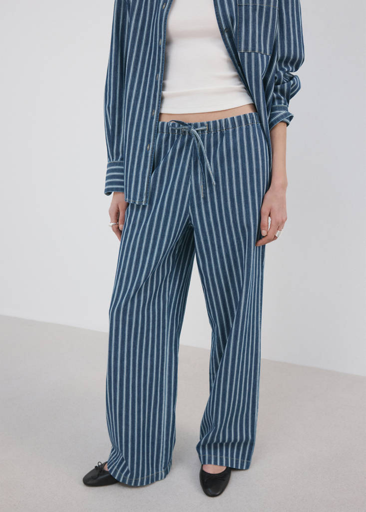 Striped jeans — Blue
