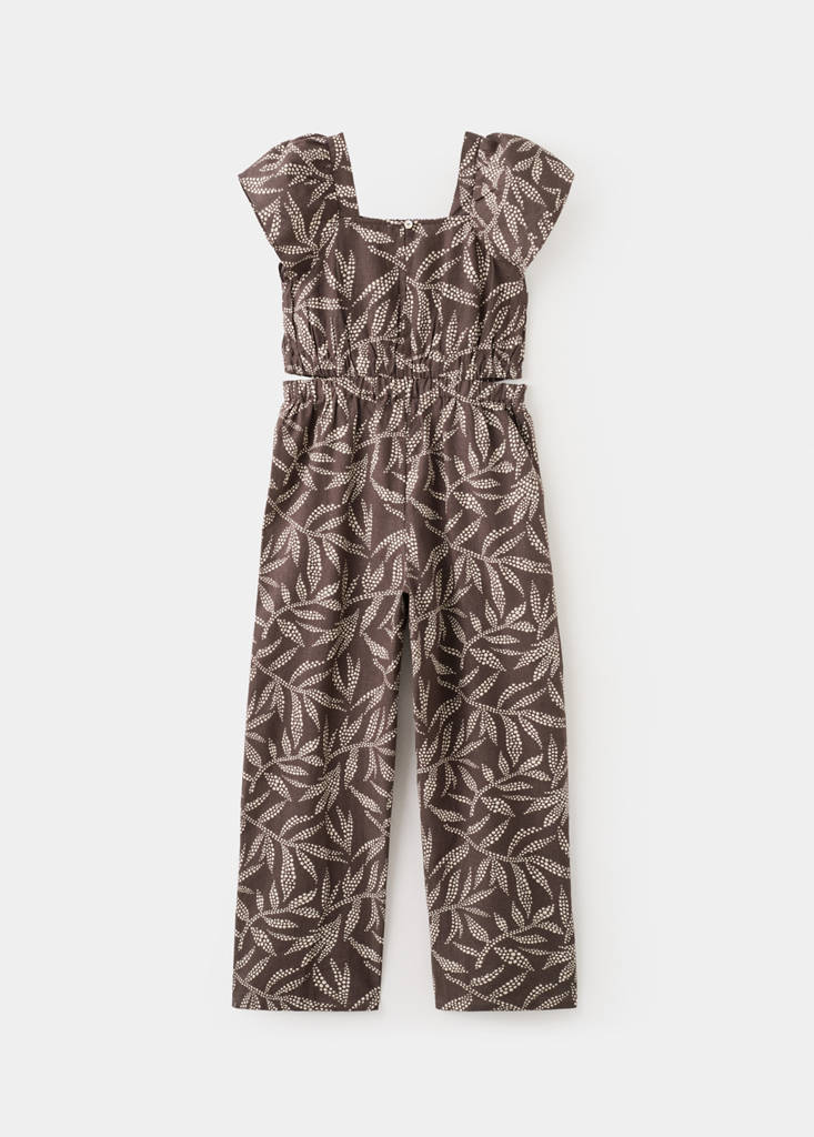 Long printed jumpsuit — Chocolate