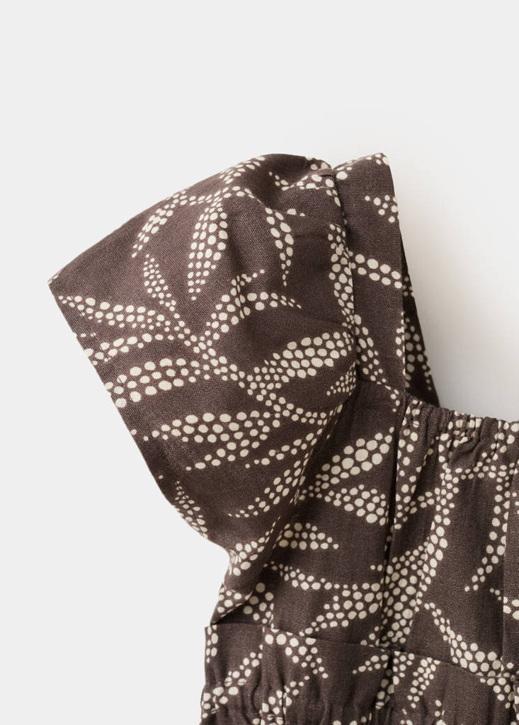 Long printed jumpsuit — Chocolate