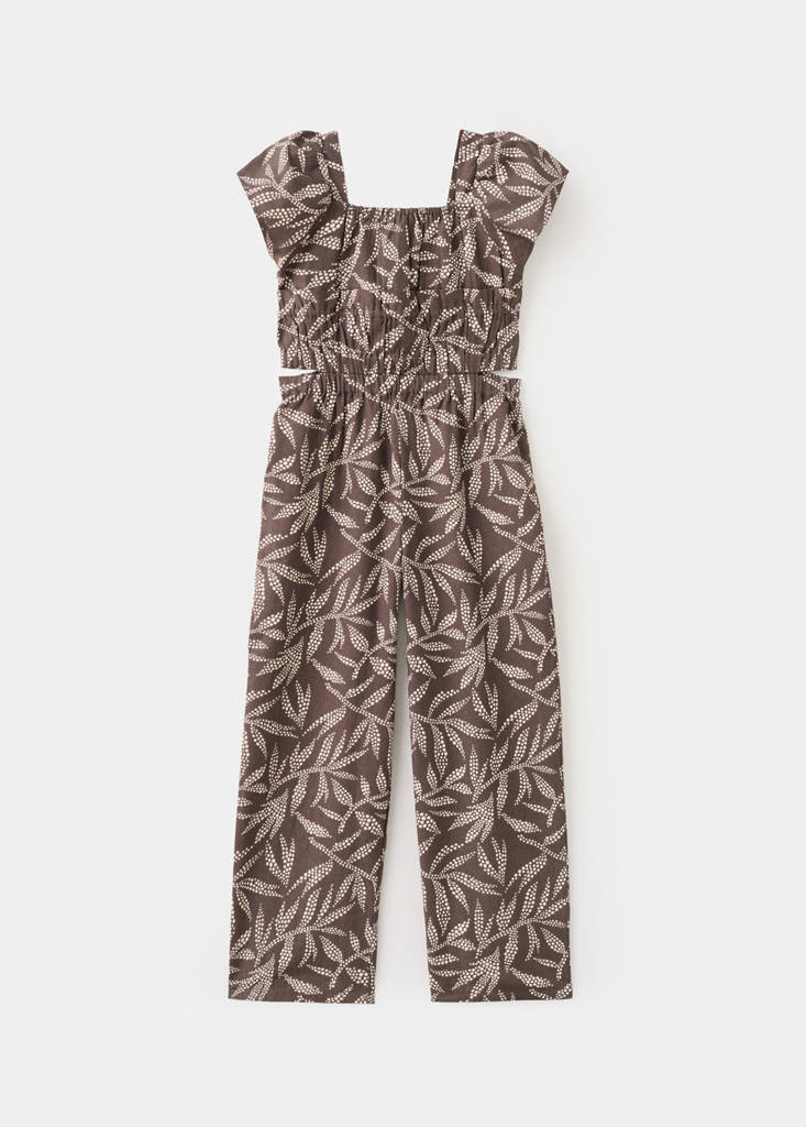 Long printed jumpsuit — Chocolate