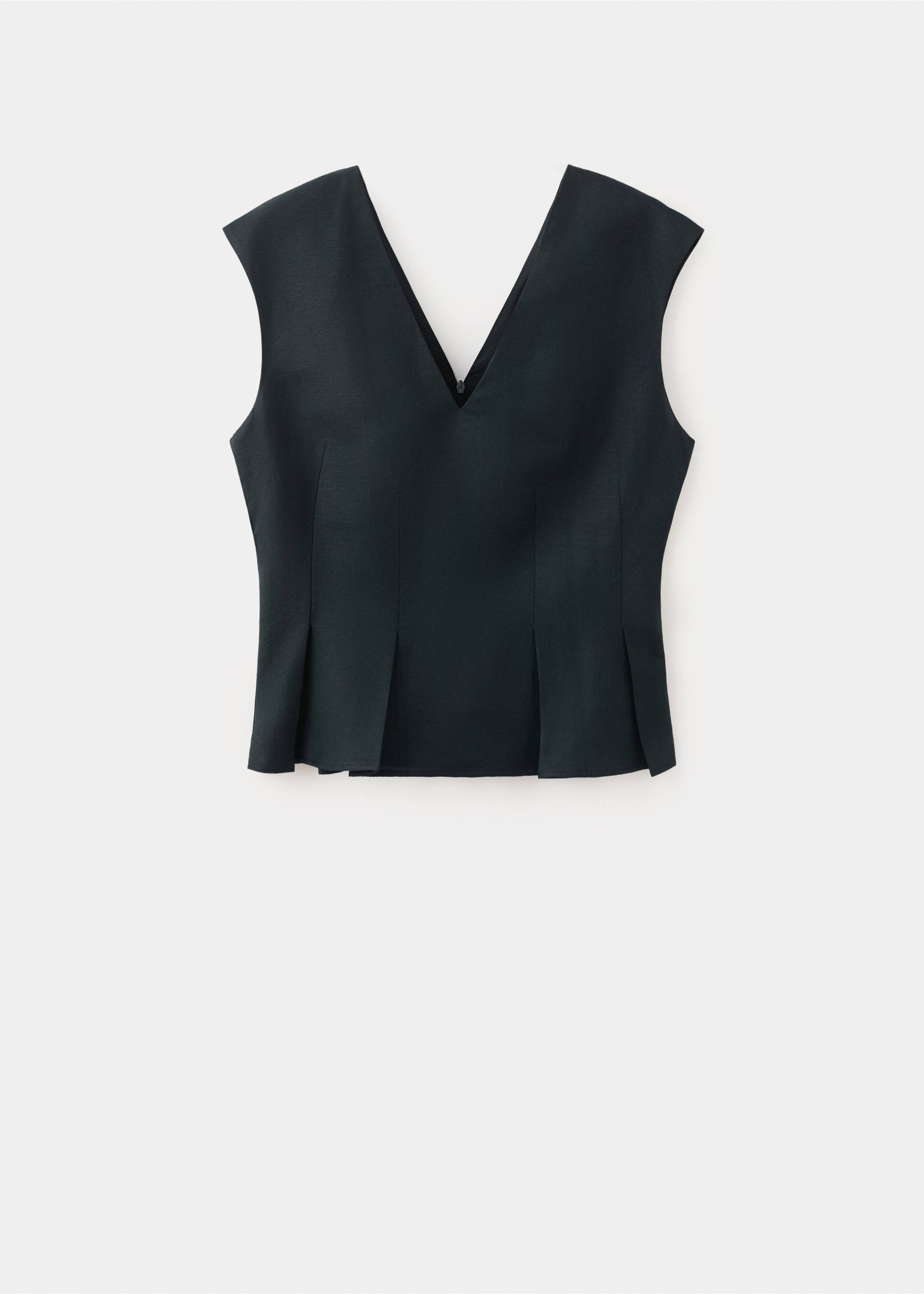 Peplum-Top aus Leinen - Artikel ohne Model, Marineblau. Ref: 27066346-00.
