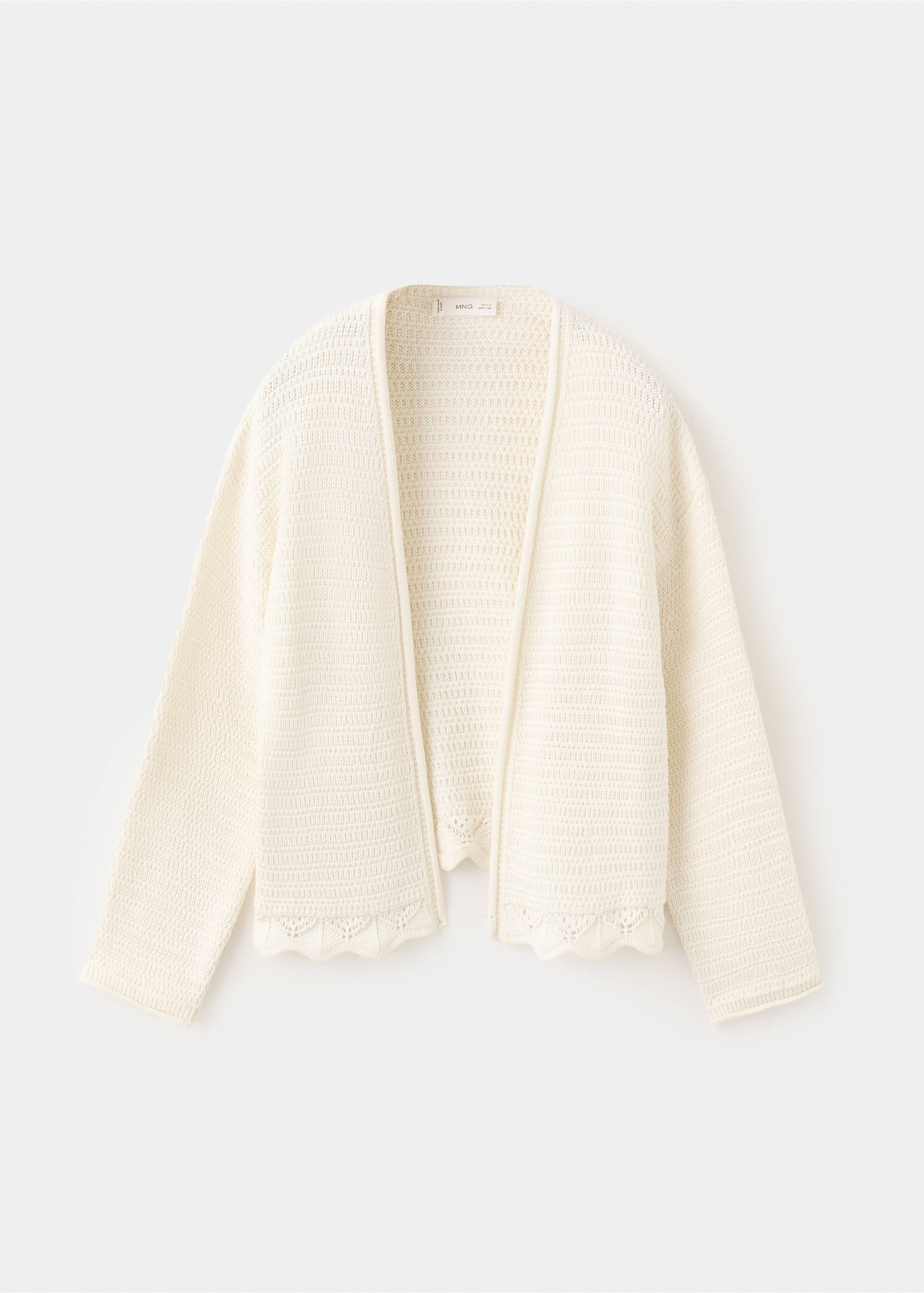 Cardigan maille ajourée - Article sans modèle, Écru. Ref: 27066351-00.