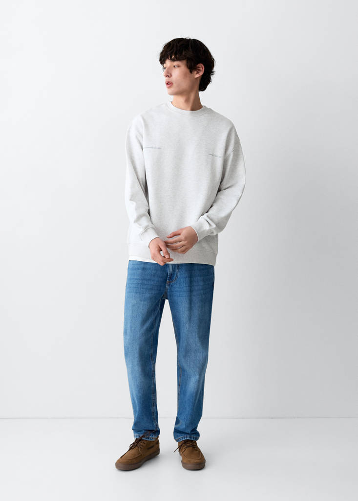 Printed cotton sweatshirt — Light Heather Grey