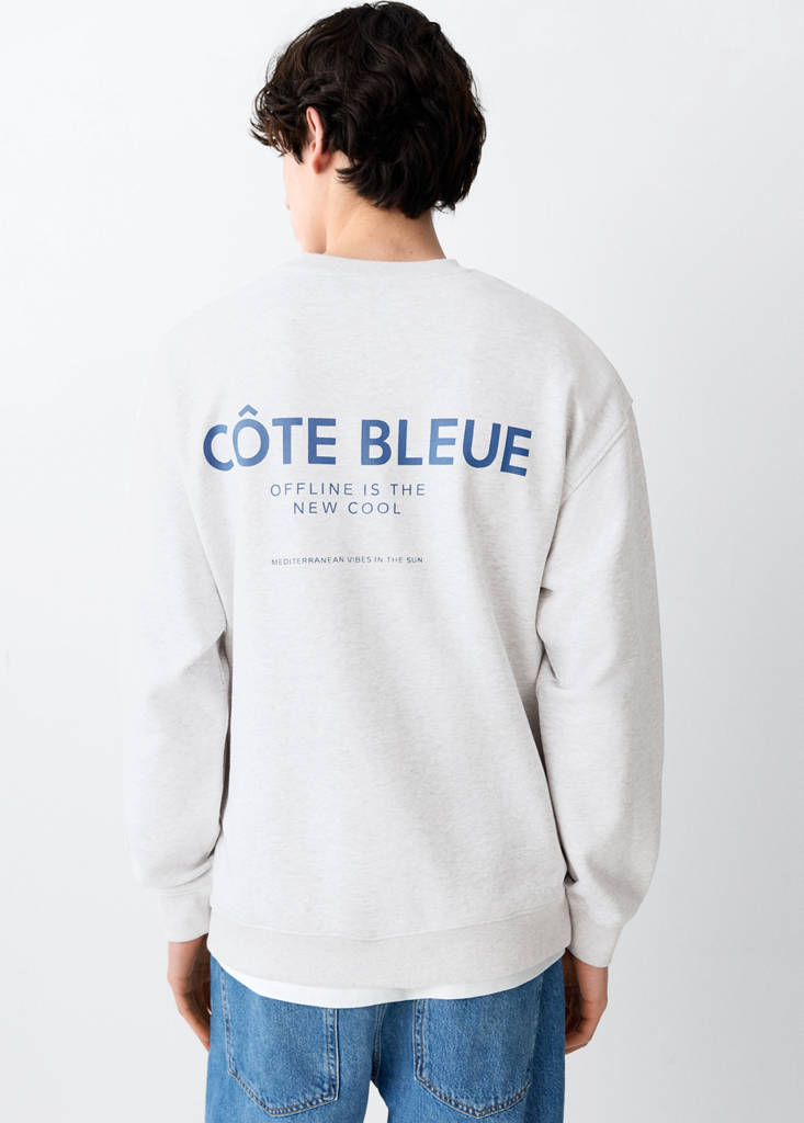 Printed cotton sweatshirt — Light Heather Grey
