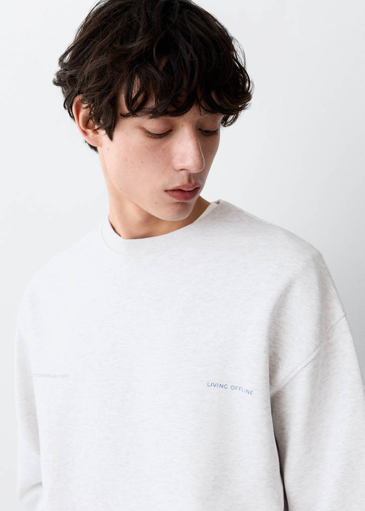 Printed cotton sweatshirt — Light Heather Grey
