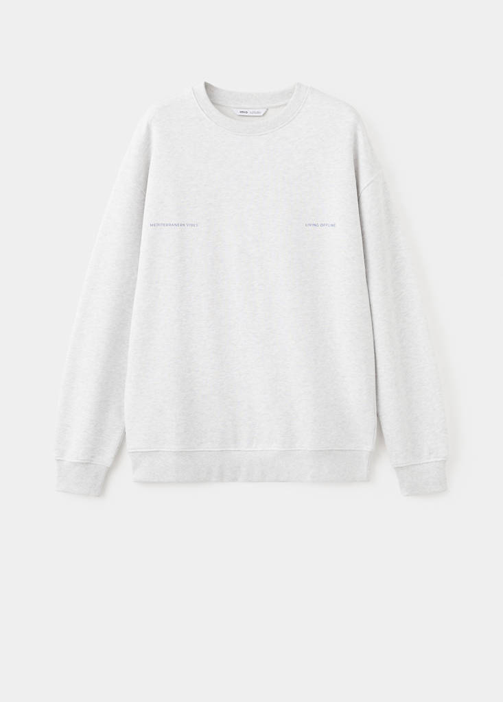 Printed cotton sweatshirt — Light Heather Grey