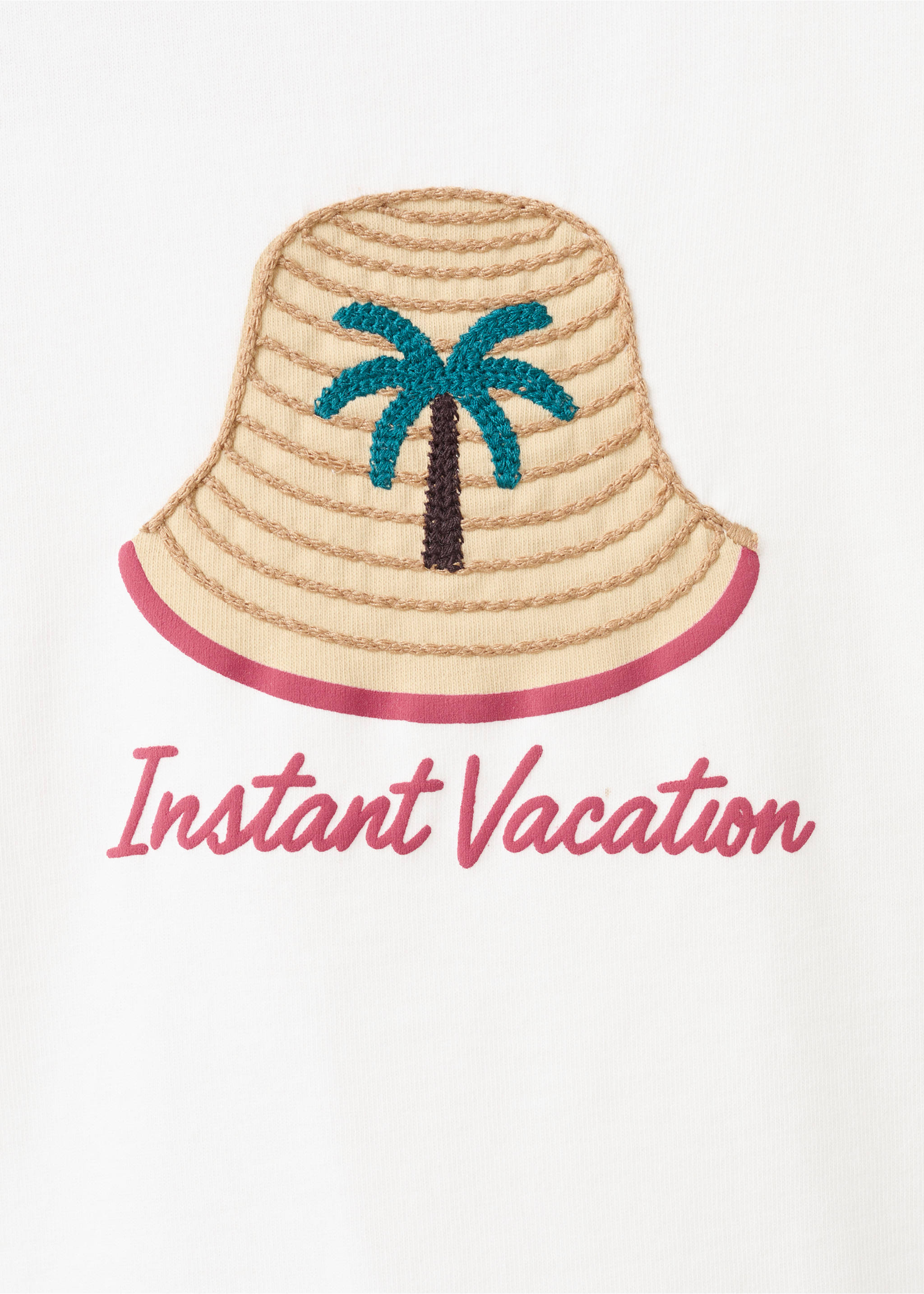 Embroidered cotton T-shirt - Details of the article 8, Off White. Ref: 27066356-00.