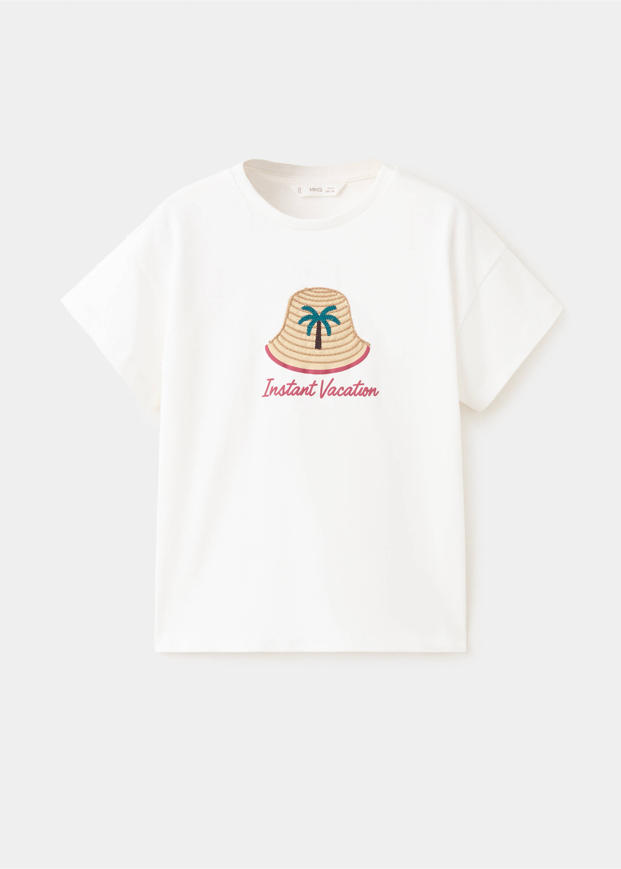 Embroidered cotton T-shirt - Article without model, Off White. Ref: 27066356-00.