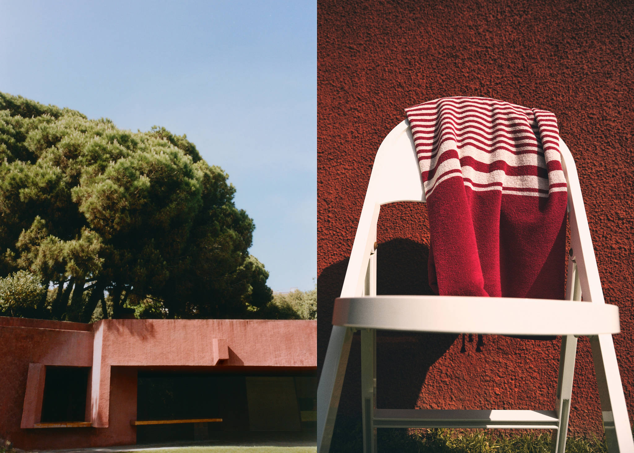 Striped beach towel with tassel detail - Panoramic plane
