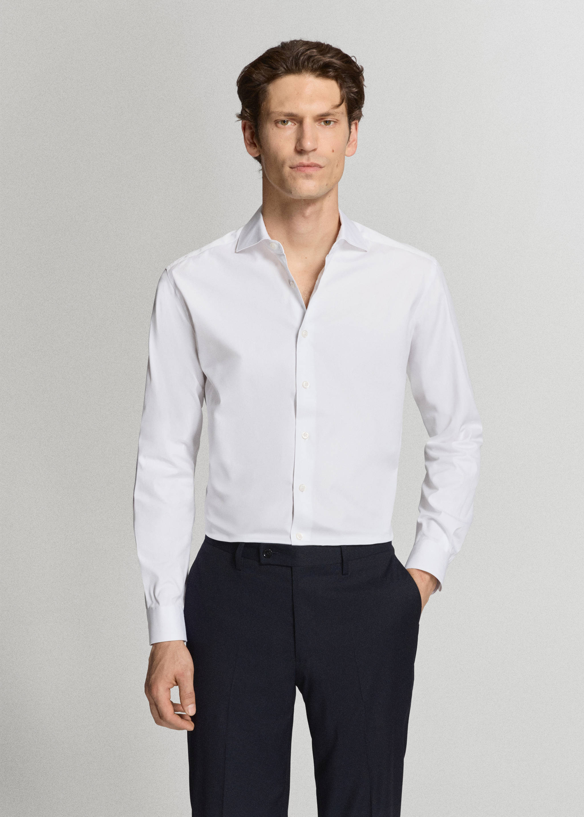 Slim fit shirt 100% Giza cotton - Medium plane