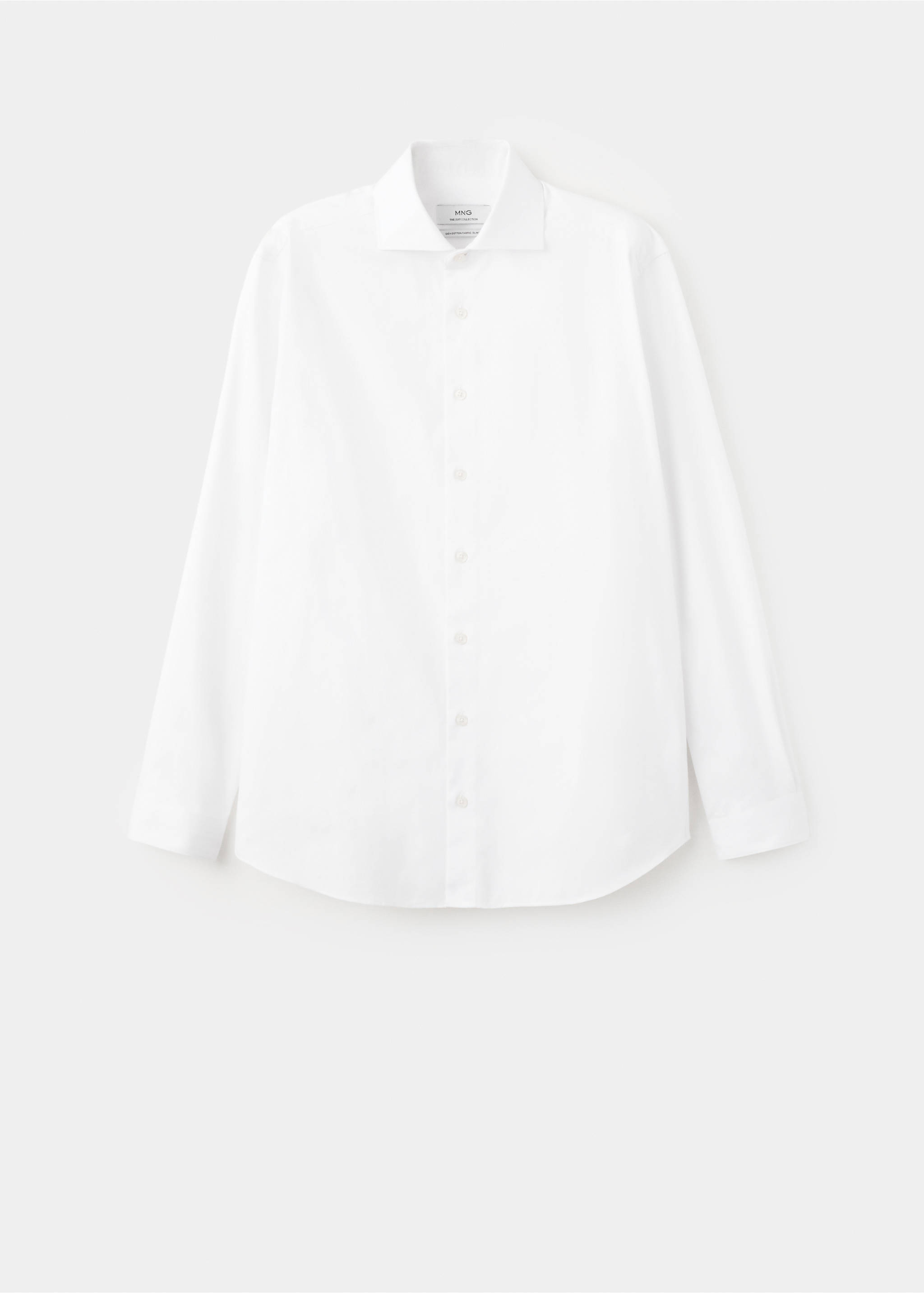 قميص بقصة قطنية ضيقة 100% - منتج دون نموذج, أبيض. Ref: 27066362-00.