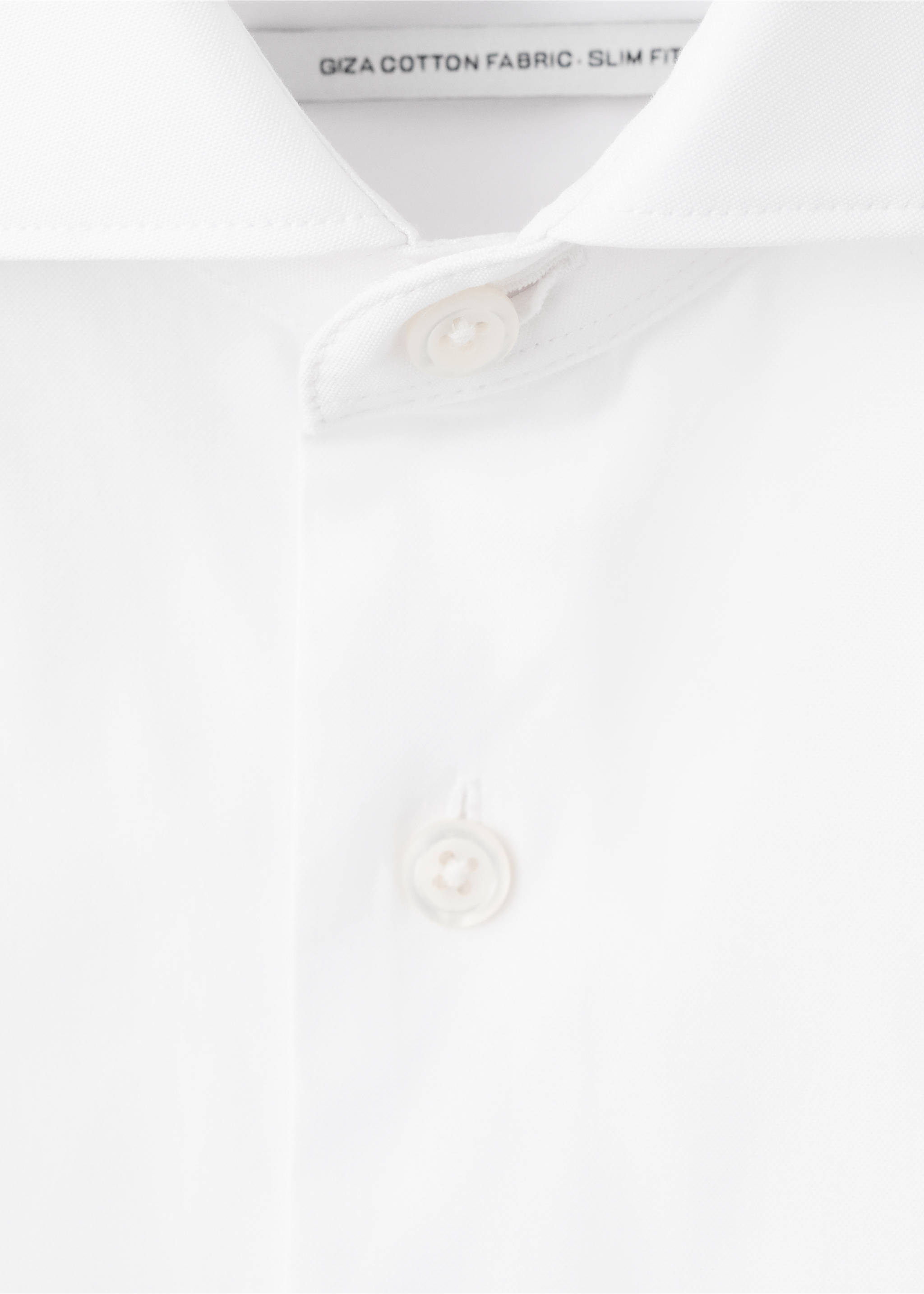 قميص بقصة قطنية ضيقة 100% - تفاصيل المنتج 0, أبيض. Ref: 27066362-00.
