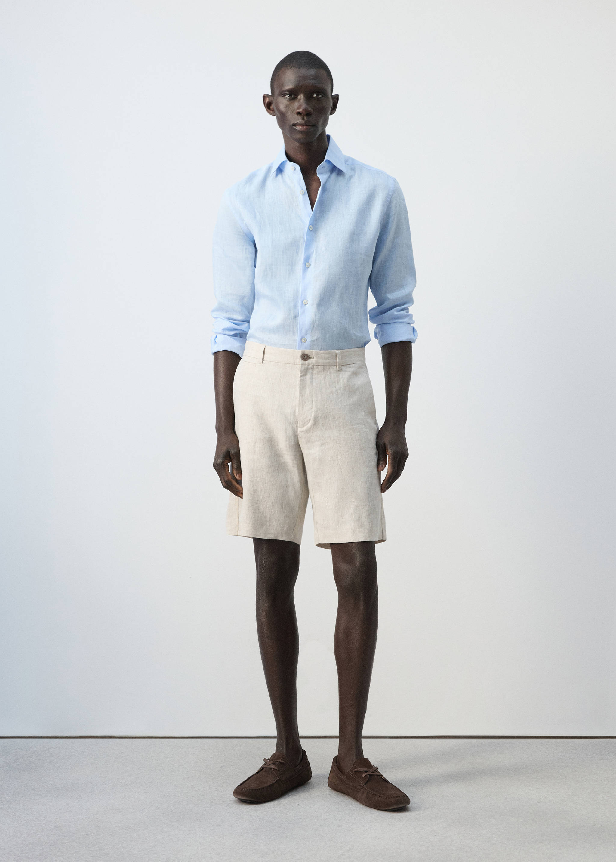 Бермуды slim fit 100% лен - Общий план