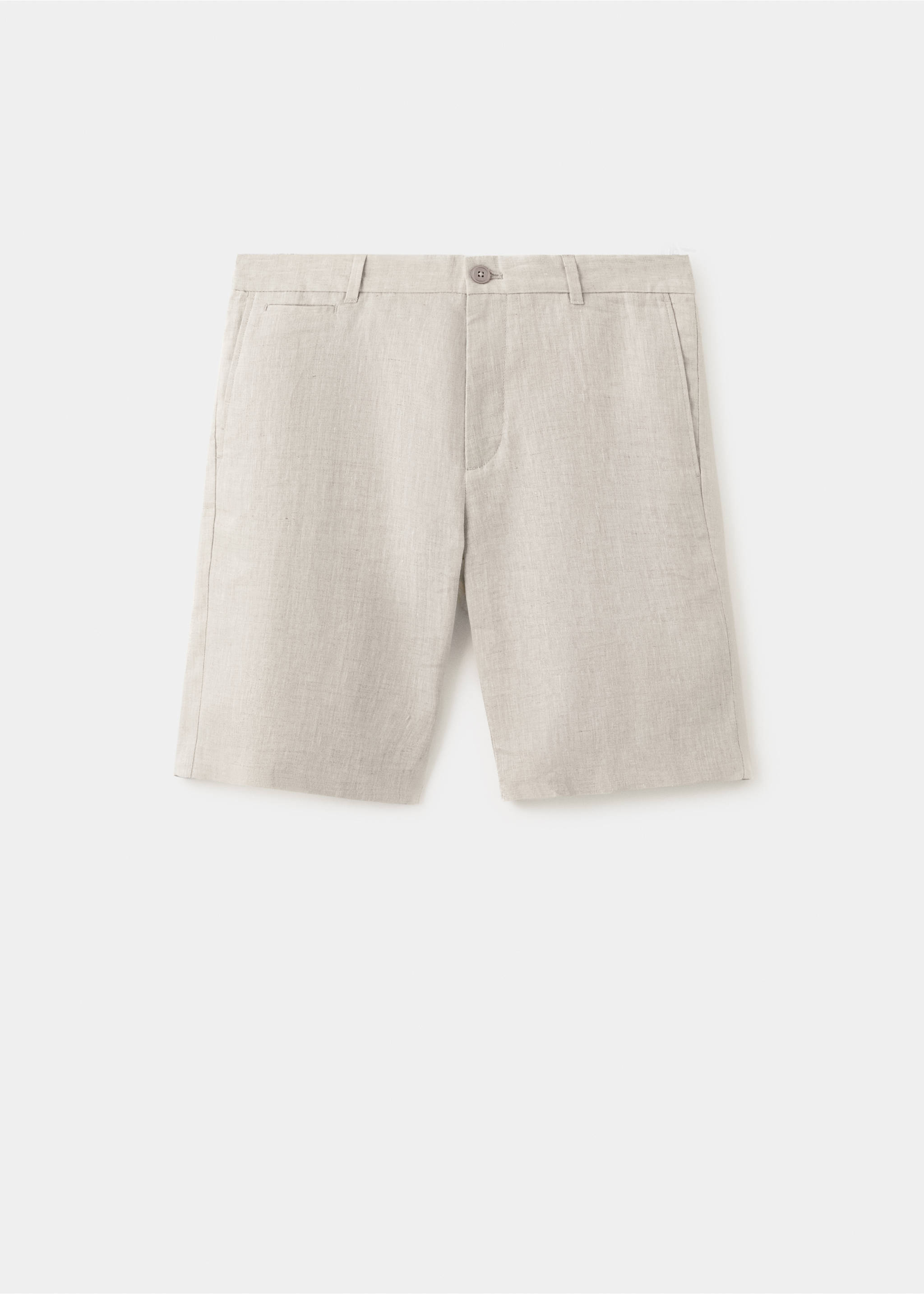 Шорти-бермуди 100% льон slim fit - Товар без моделі, Екрю. Ref: 27066709-00.
