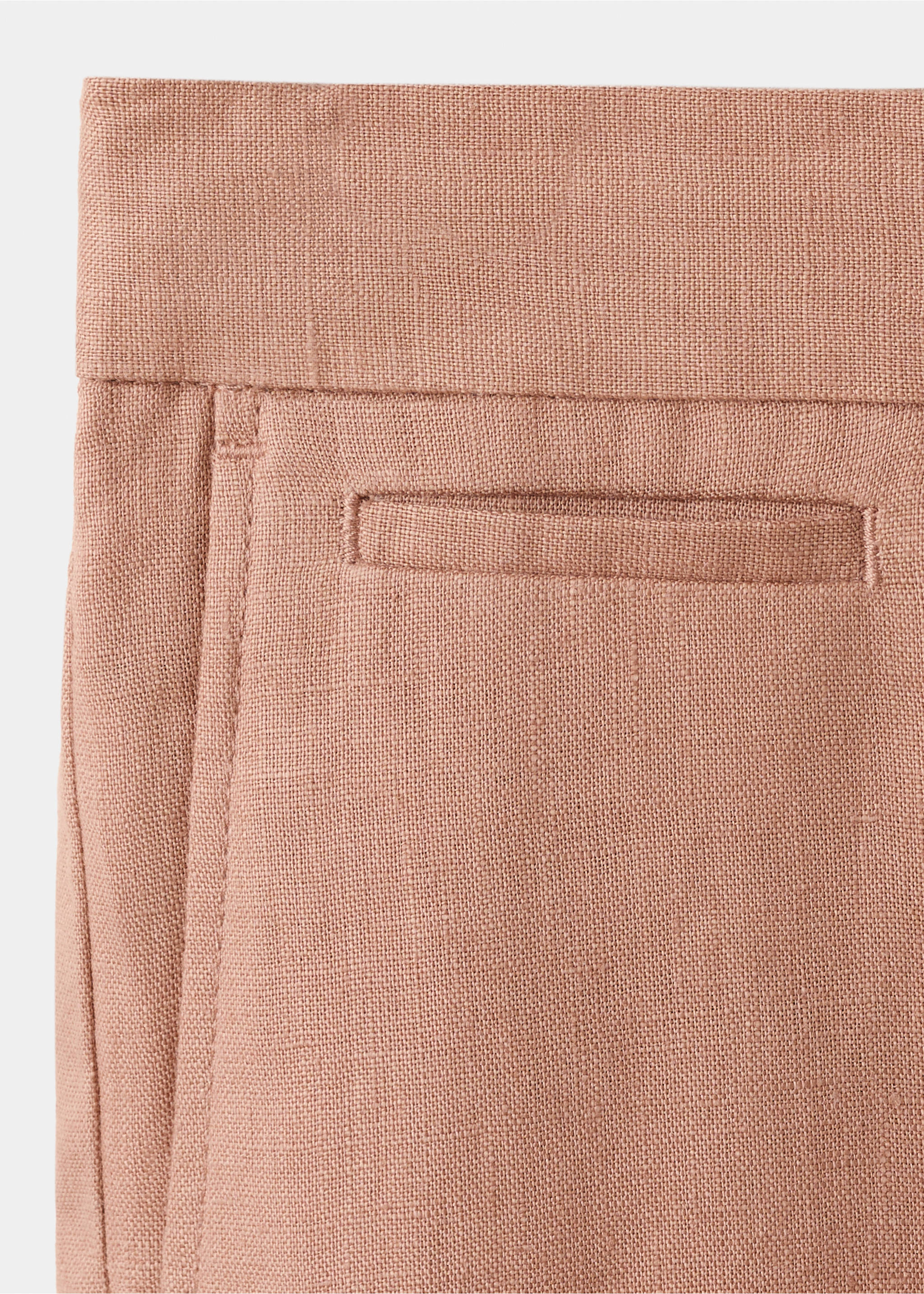 Bermudas slim fit 100% lino - Detalle del artículo 0, Salmón. Ref: 27066709-00.