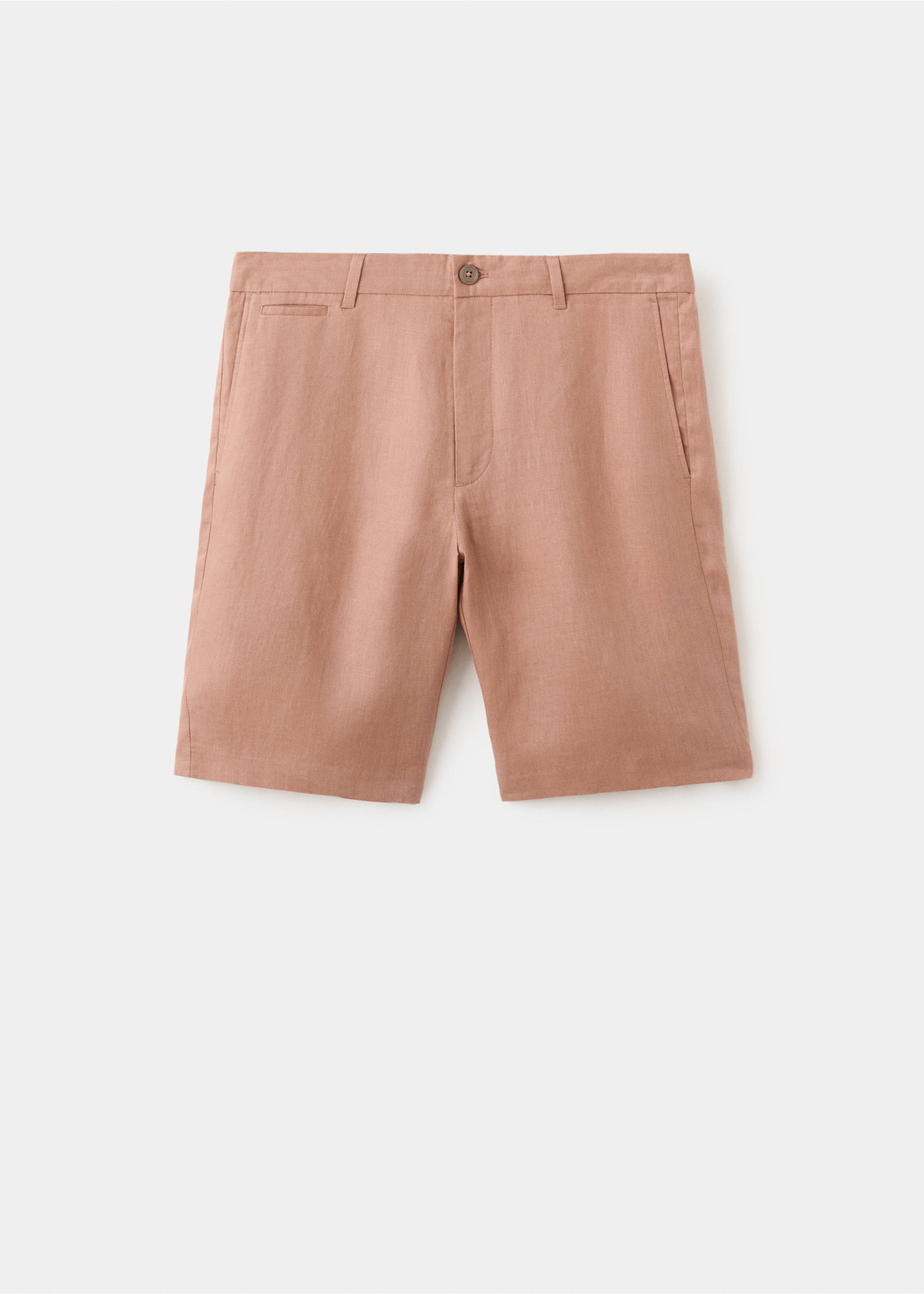 Шорти-бермуди 100% льон slim fit - Товар без моделі, Лососевий. Ref: 27066709-00.