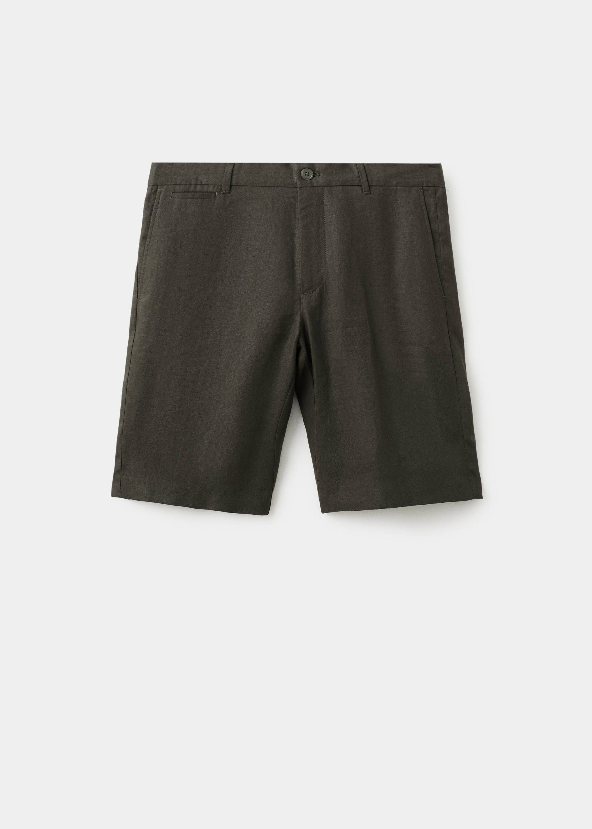 Slim-fit 100% linen bermuda shorts - Article without model