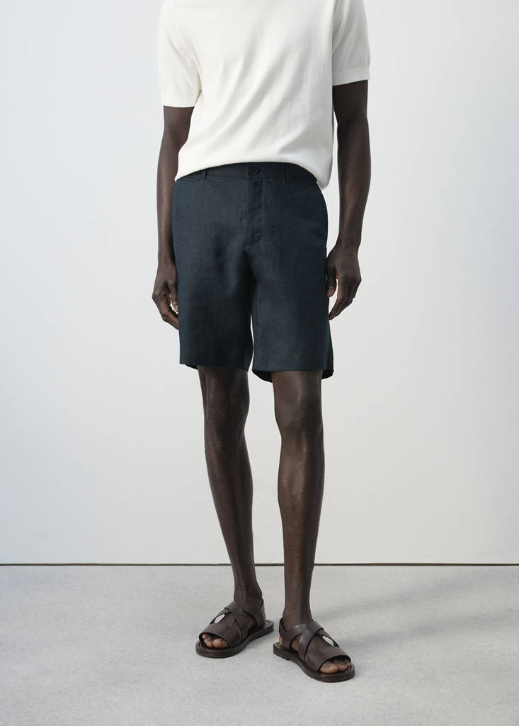 Bermudas slim fit 100% lino