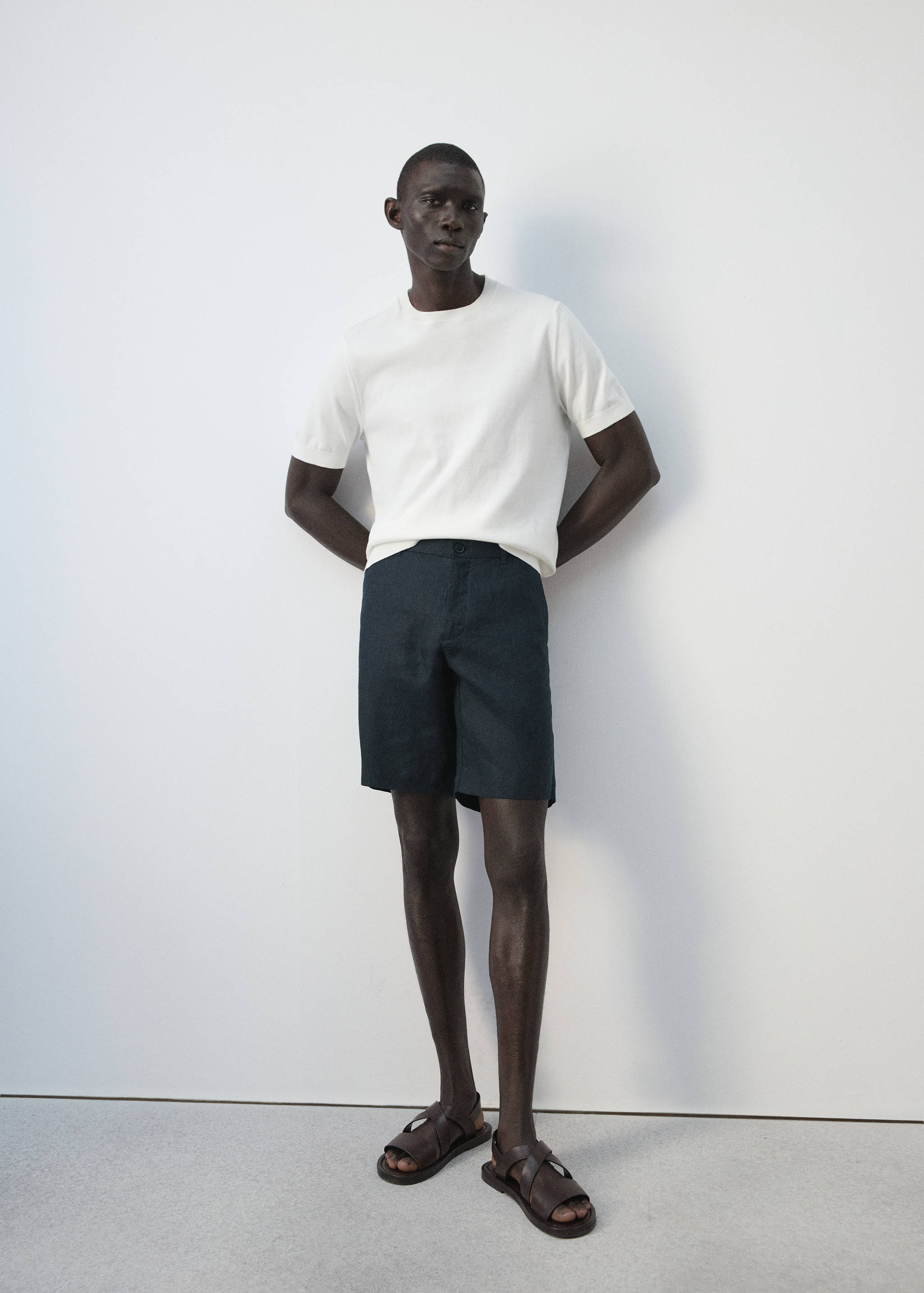 Bermuda slim-fit 100 % lin - Détail de l'article 4