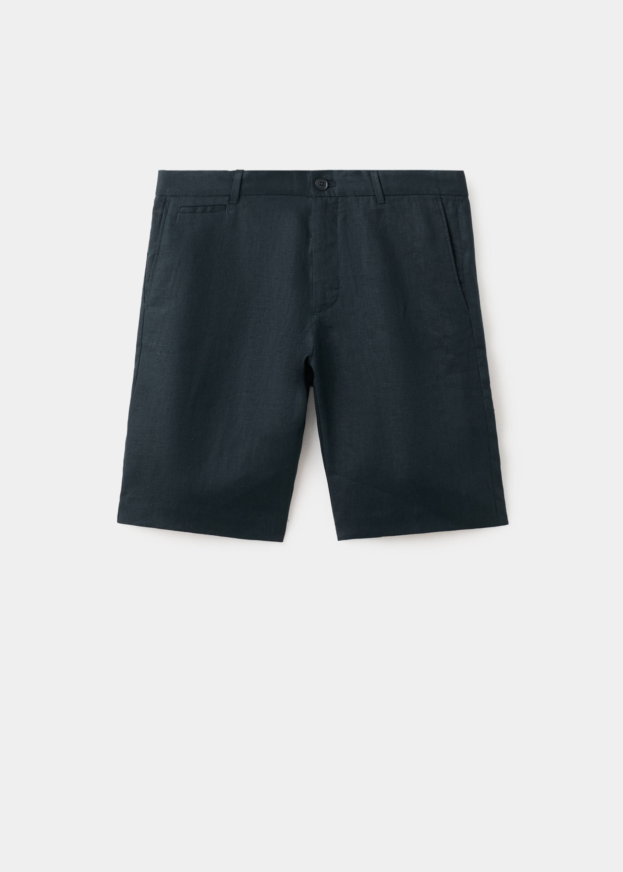 Slim-fit 100% linen bermuda shorts - Article without model