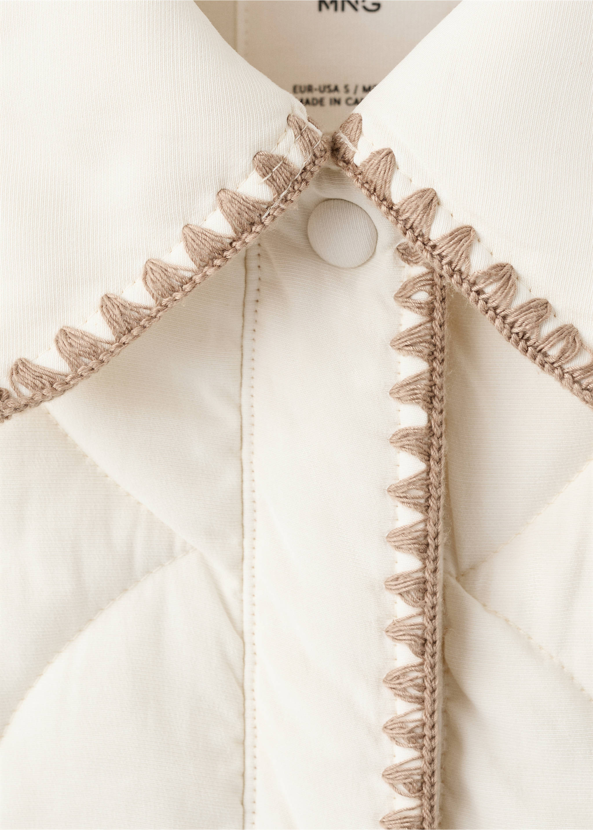 Veste rembourrée liserés contraste - Détail de l'article 8, Écru. Ref: 27066713-00.