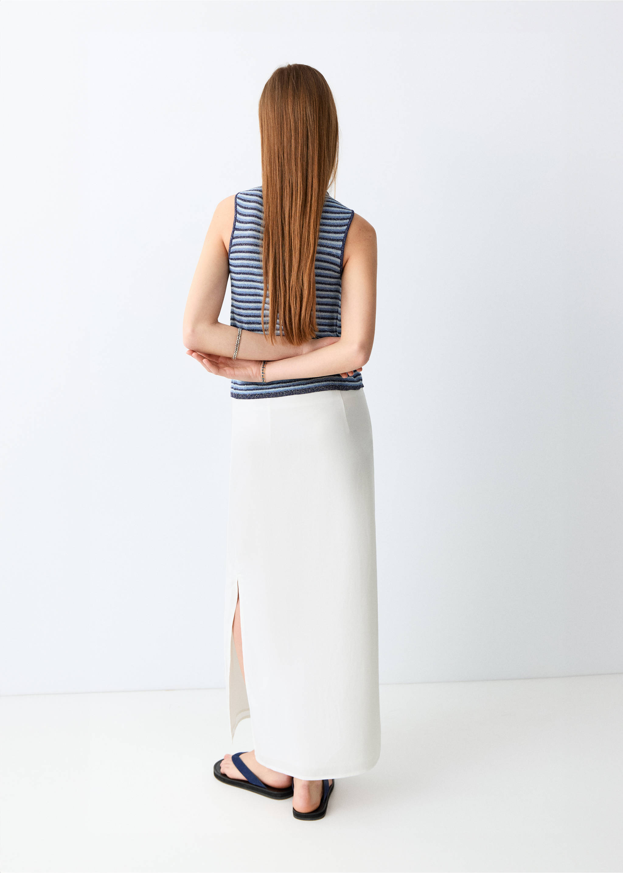 Long lyocell skirt - Reverse of the article, Off White. Ref: 27066714-00.