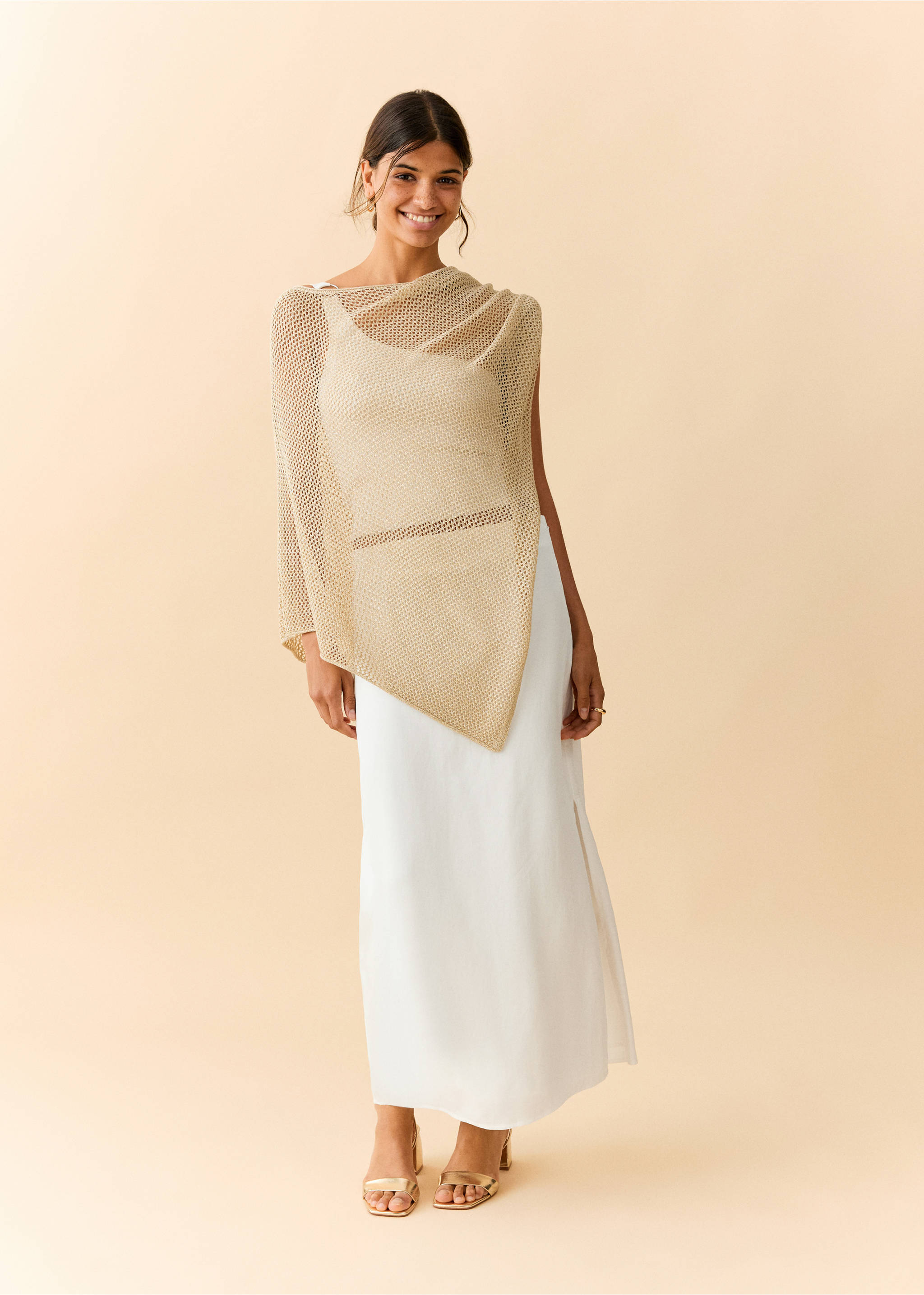 Long lyocell skirt - General plane, Off White. Ref: 27066714-01.