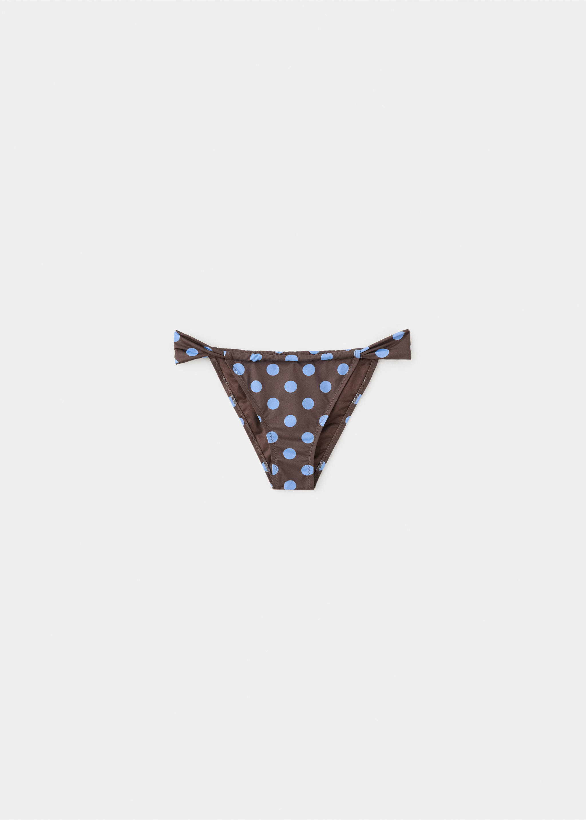 Classic polka dot curtain string bikini bottoms - Article without model, Chocolate. Ref: 27066718-00.