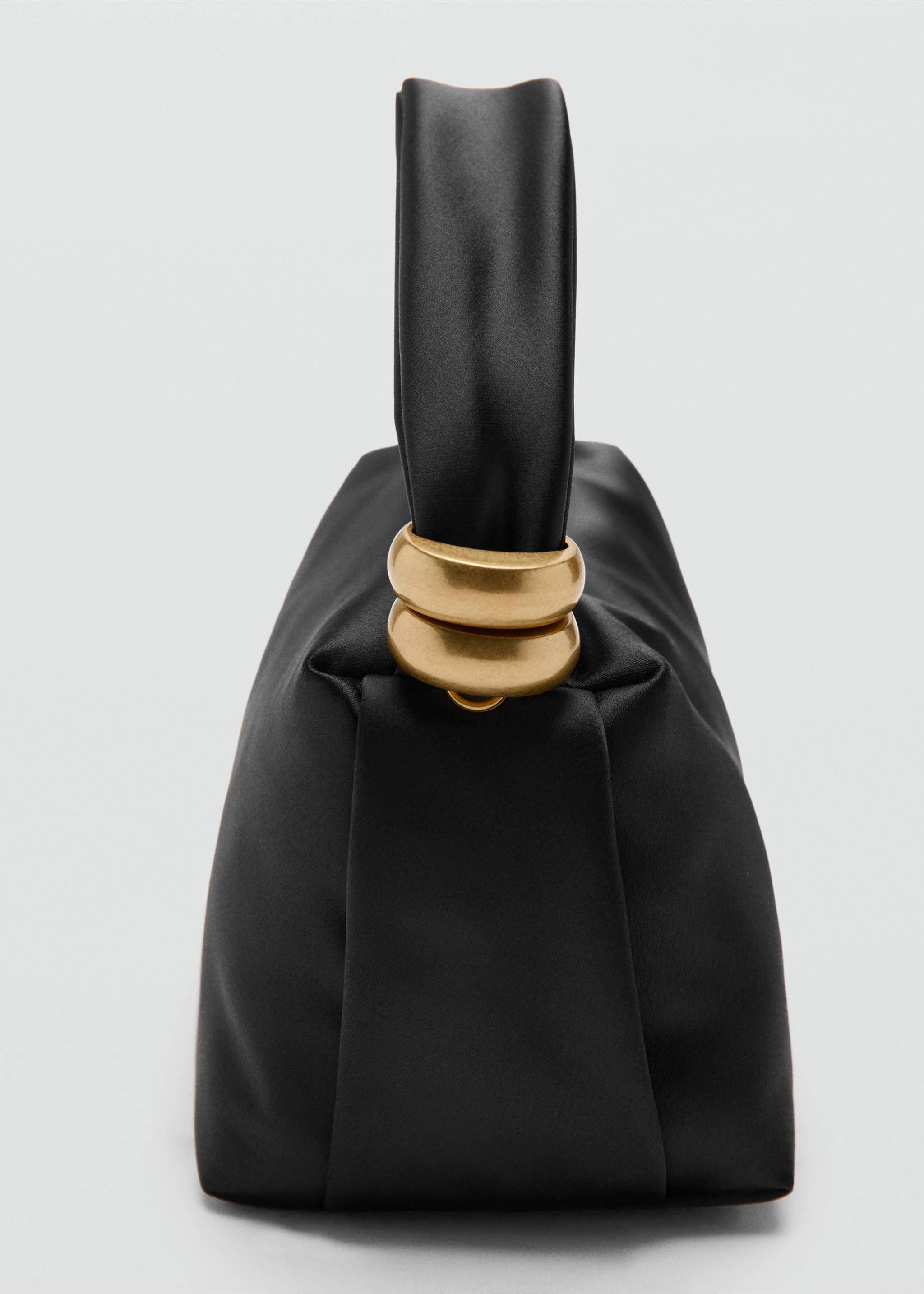 Metallic detail handbag - Details of the article 1, Black. Ref: 27066719-00.