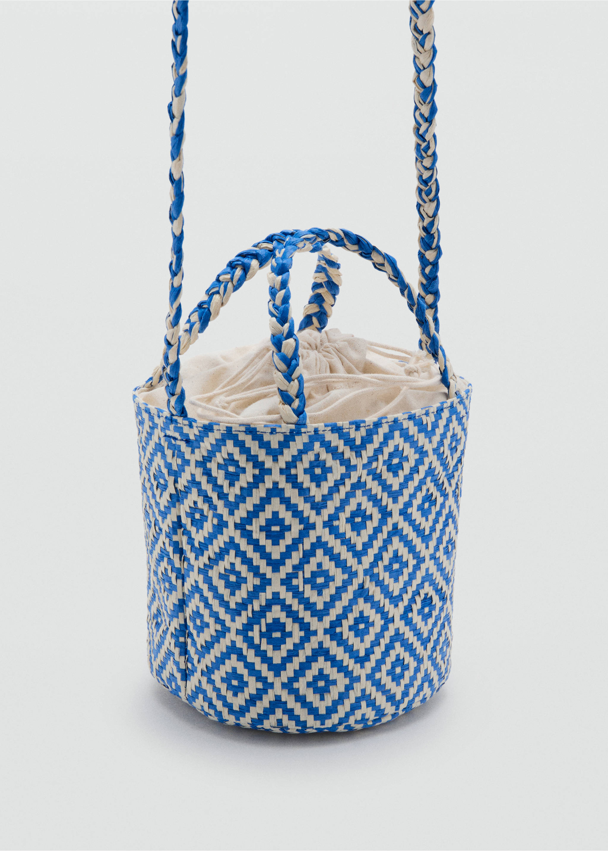 Braided mini bag - Medium plane, Blue. Ref: 27066720-00.