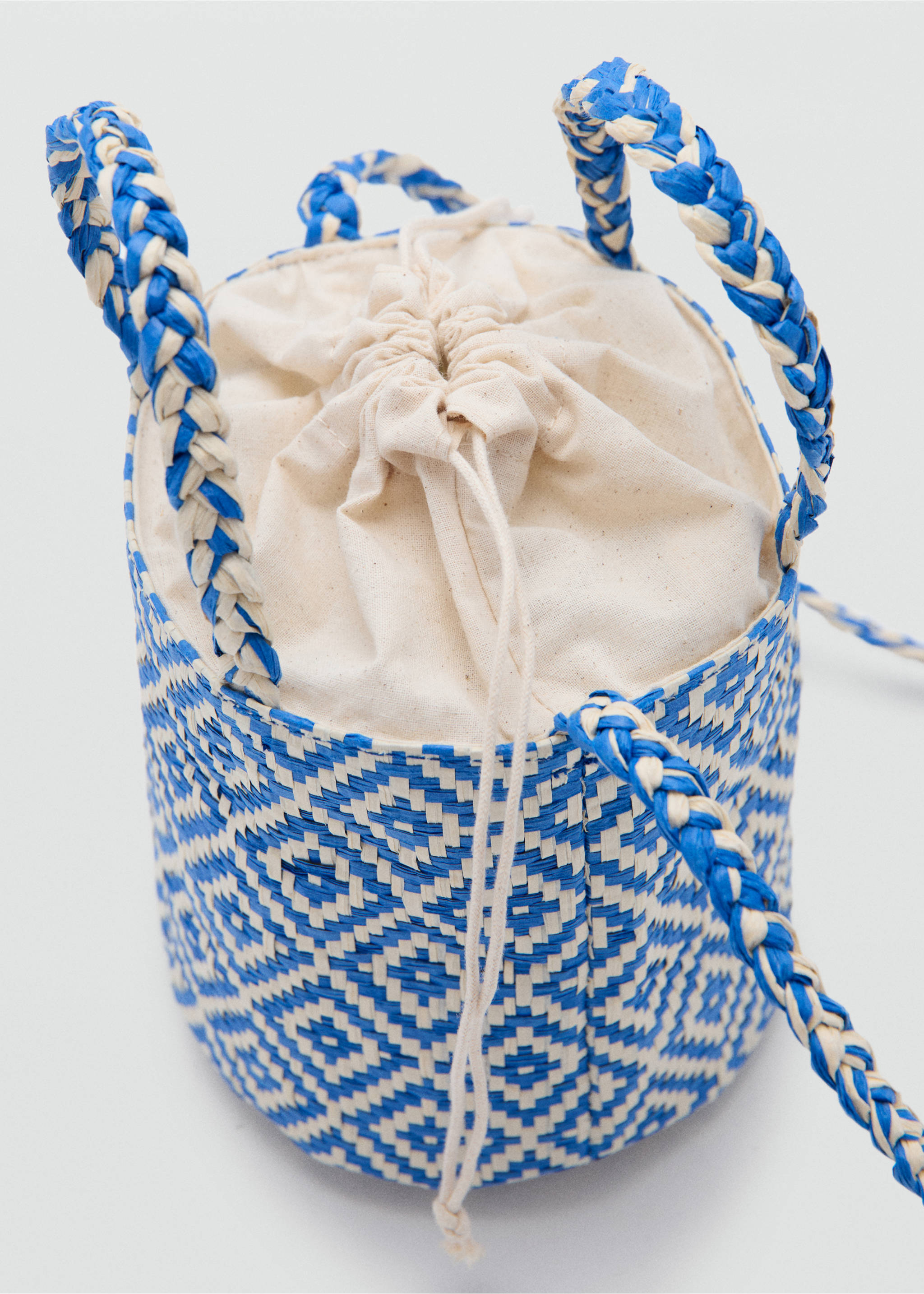 Braided mini bag - Details of the article 1, Blue. Ref: 27066720-00.