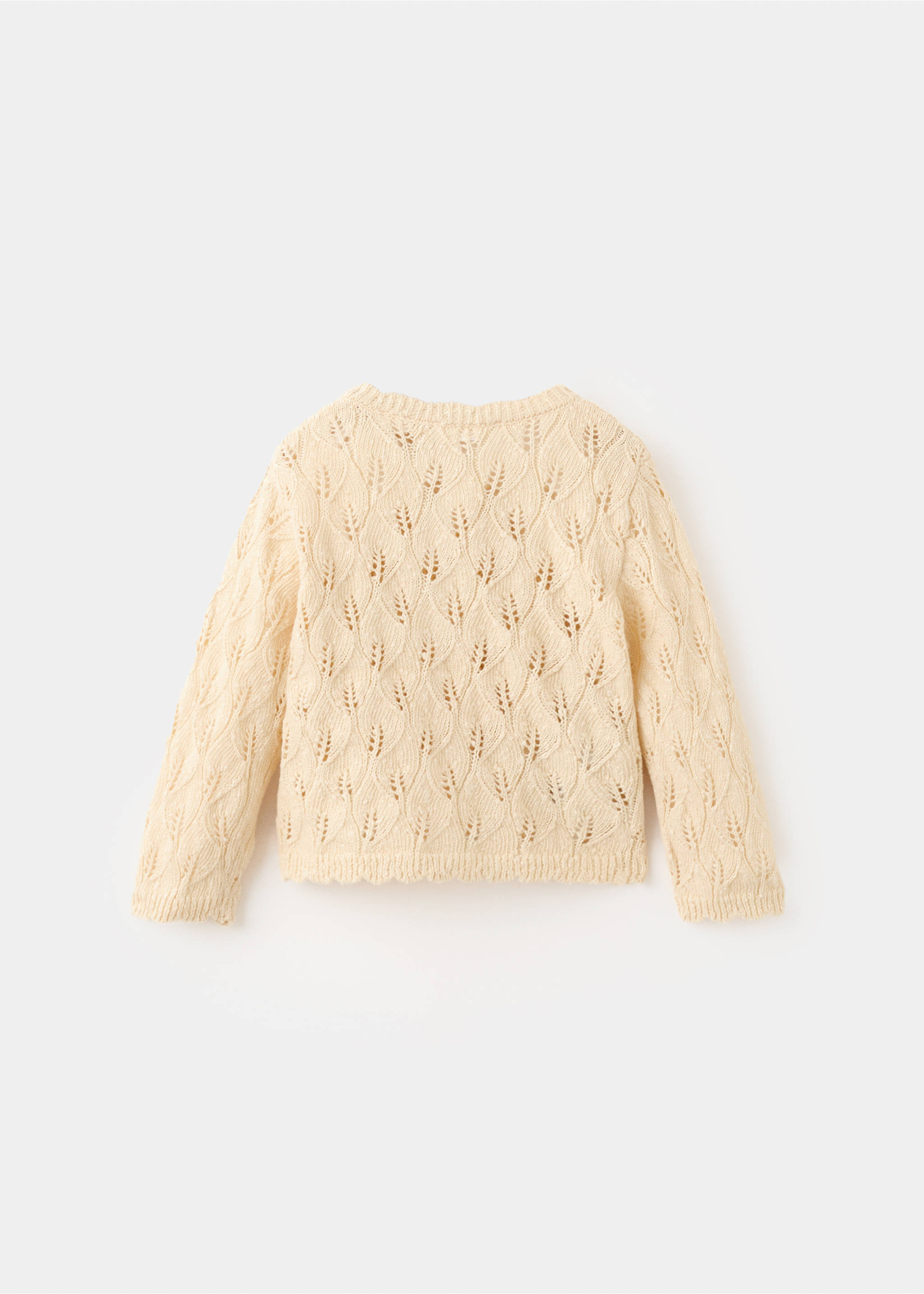 Openwork knit cardigan - Reverse of the article, Yellow. Ref: 27066721-00.
