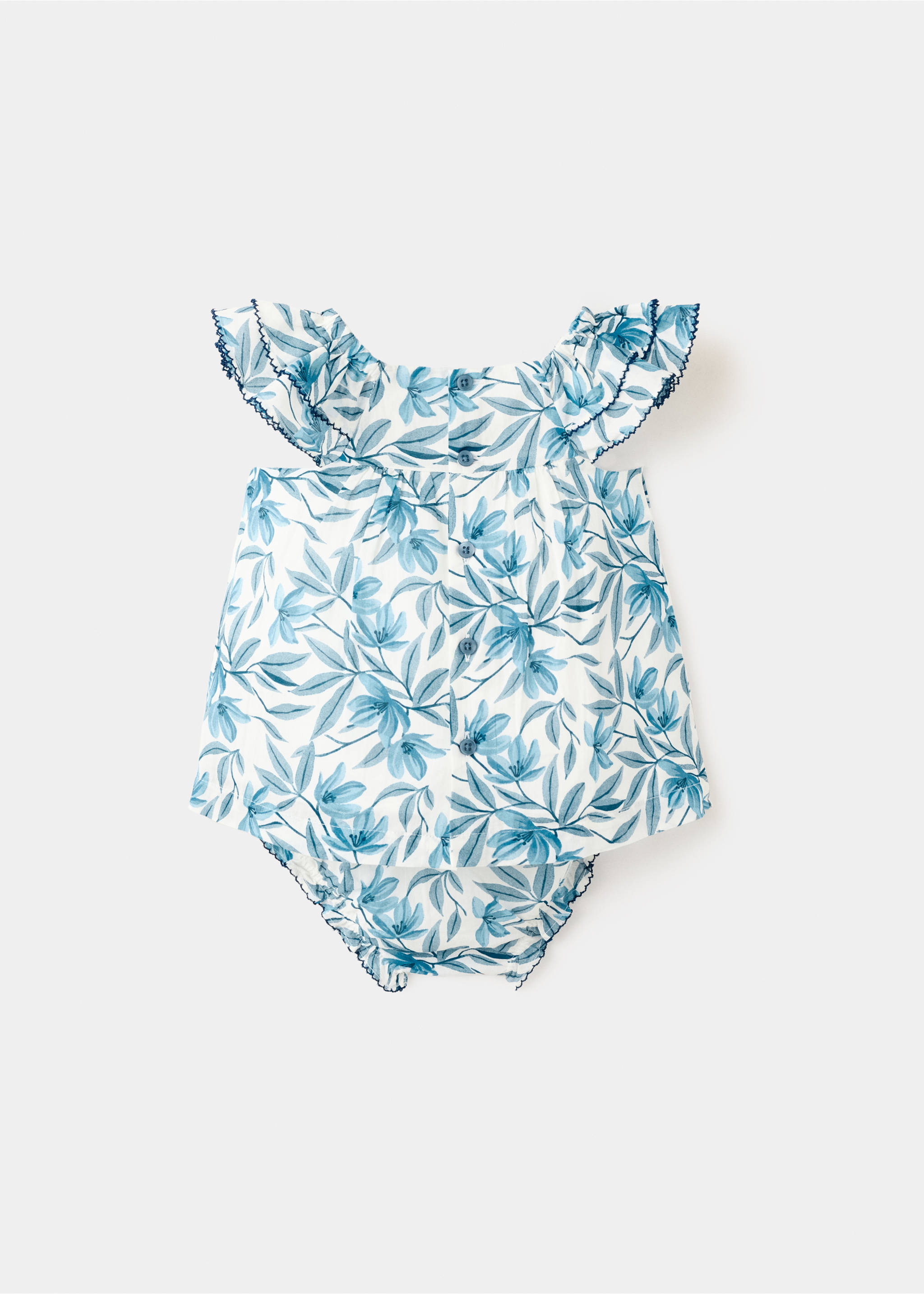 Vestido y ranita flores - Reverso del artículo, Azul. Ref: 27066724-00.